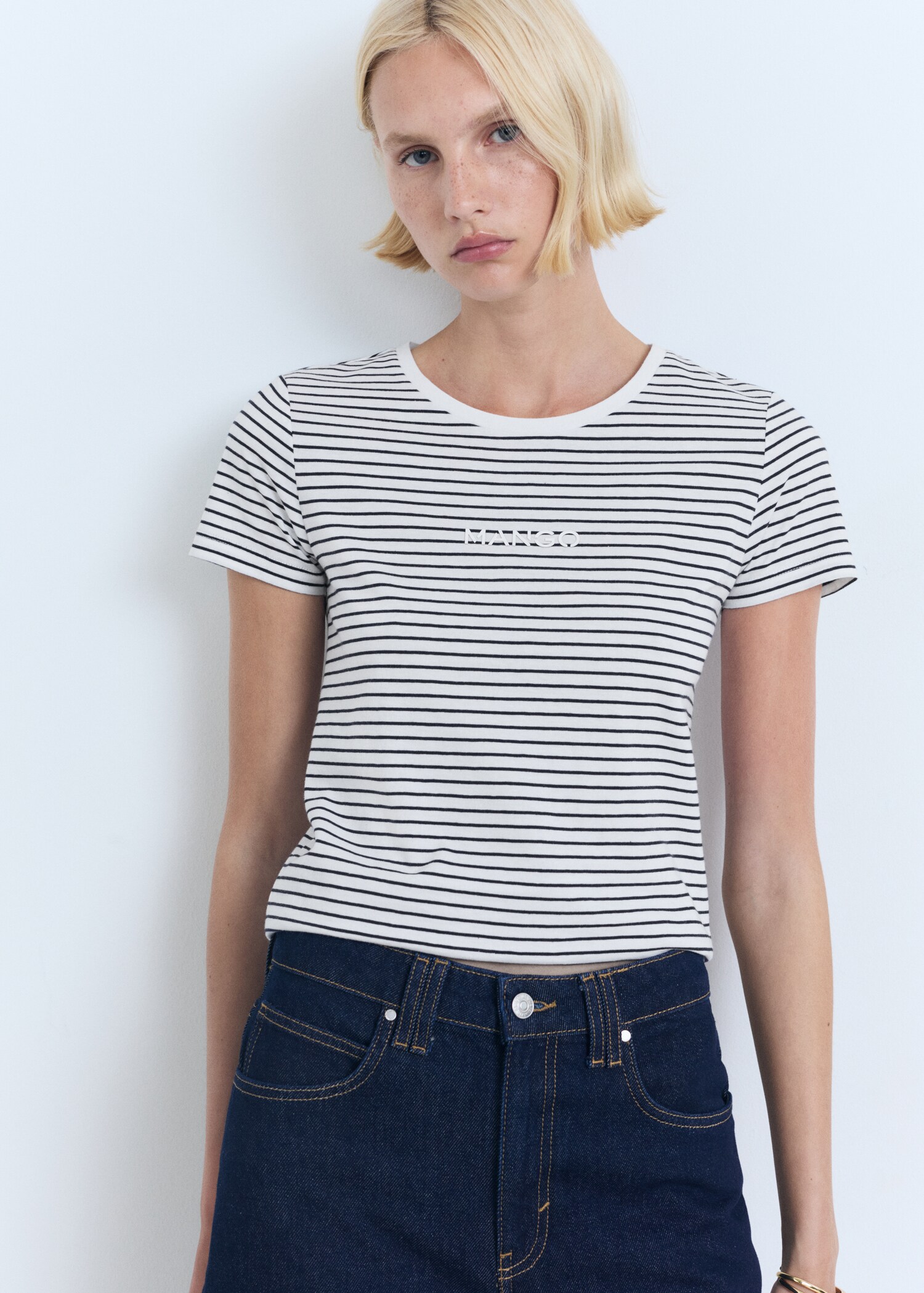 Striped logo T-shirt - Medium plane