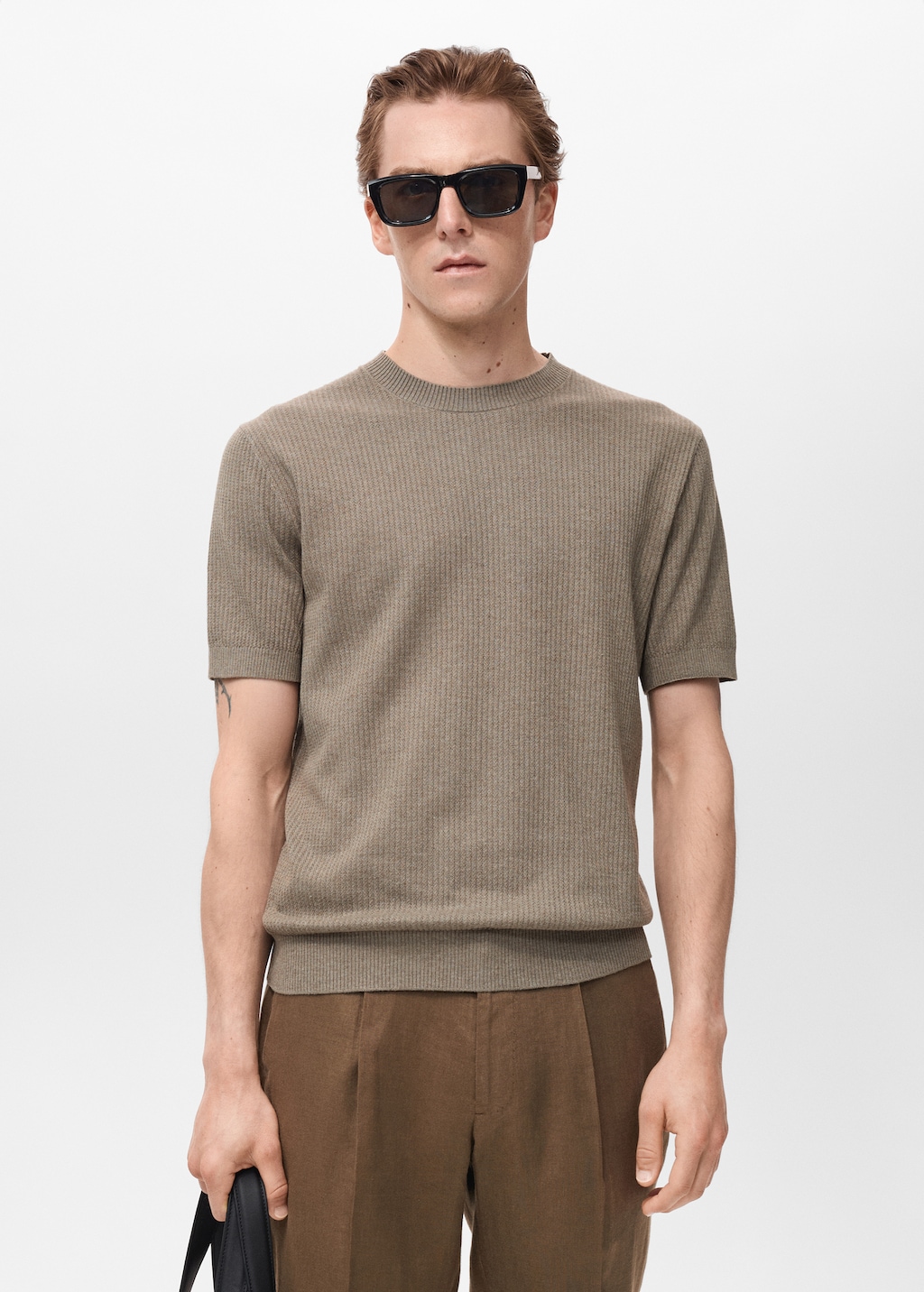 Ribbed knit t-shirt