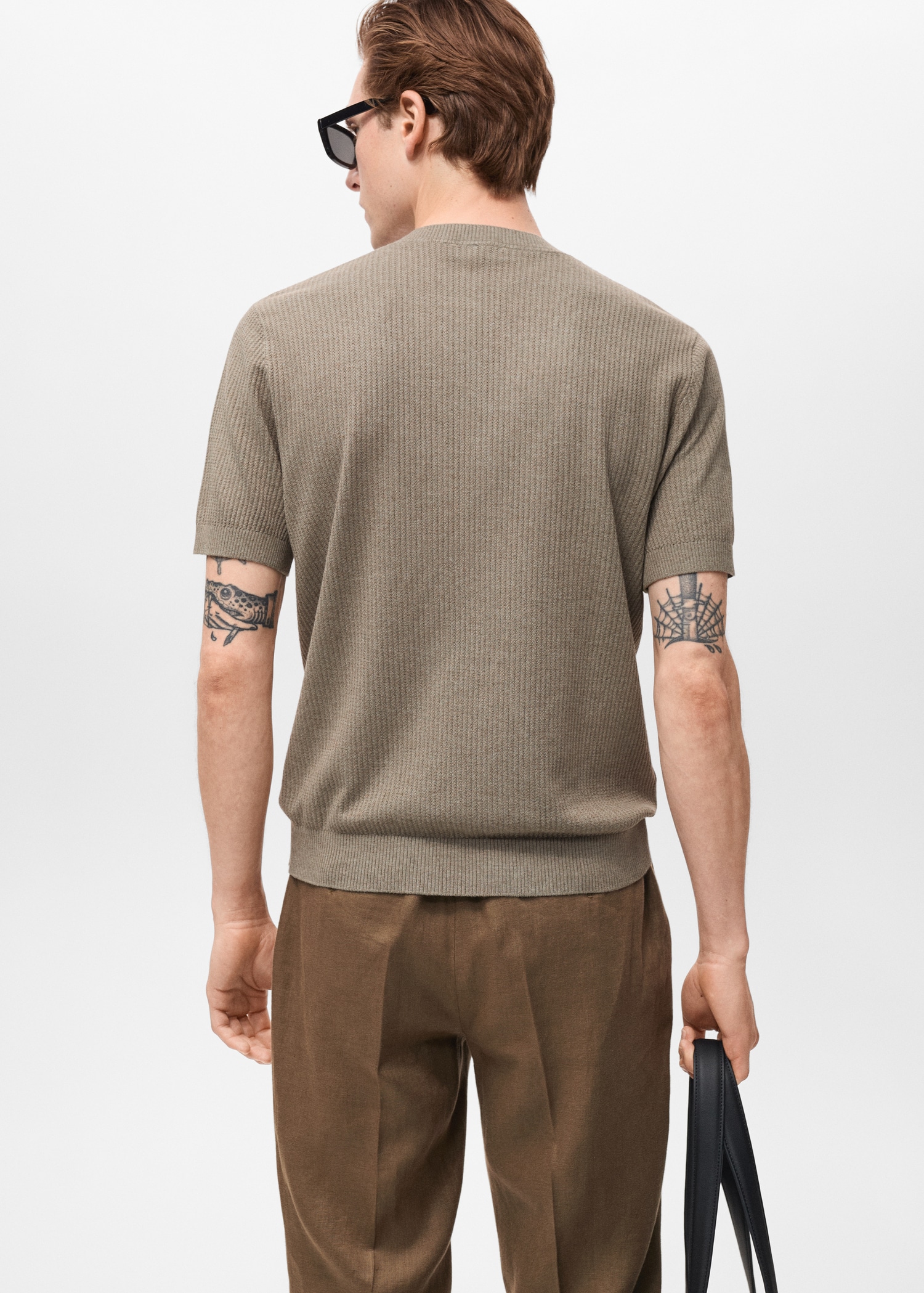 T-shirt maille côtelée - Verso de l’article