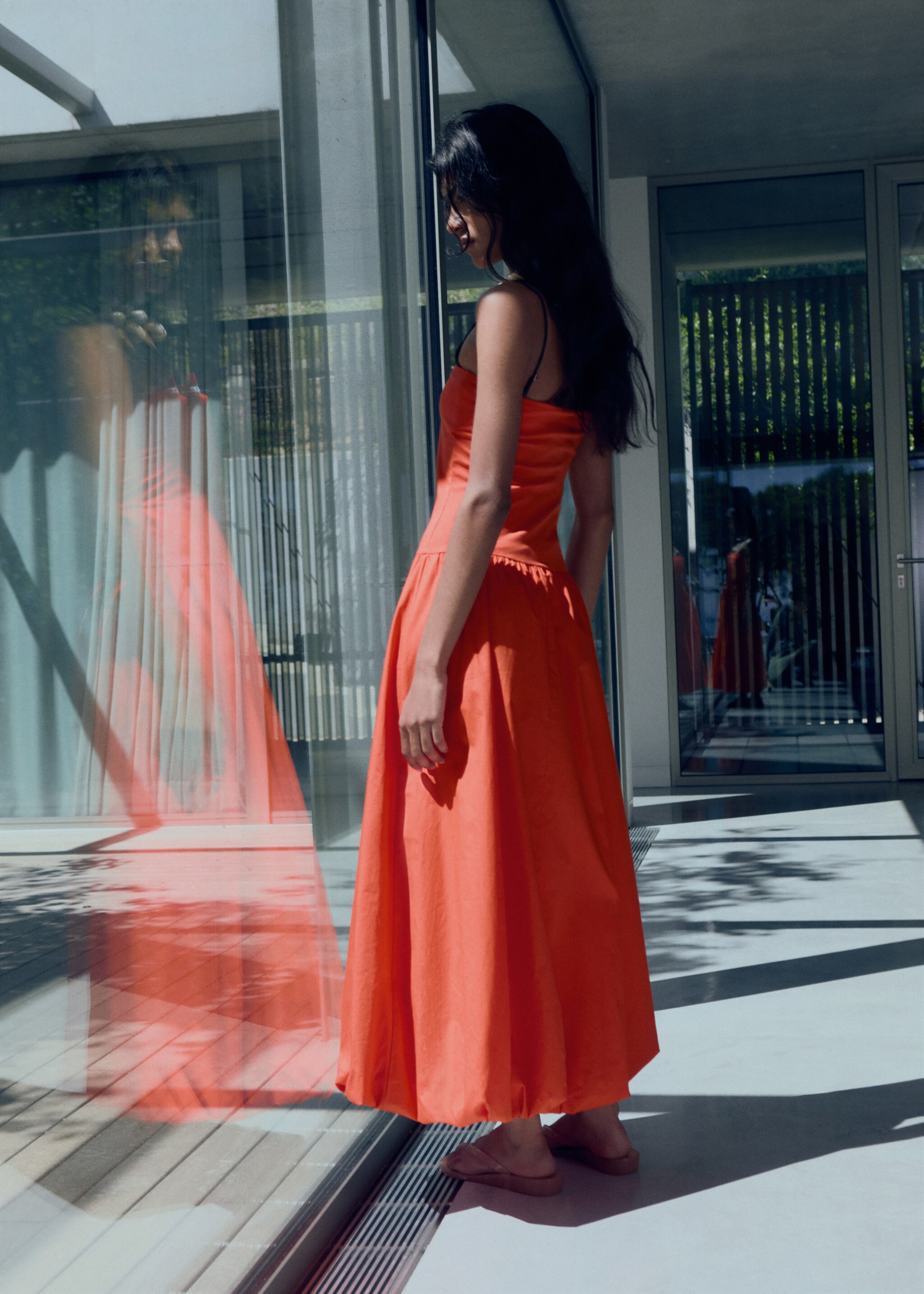 Combined knitted balloon dress - Reverse of the article