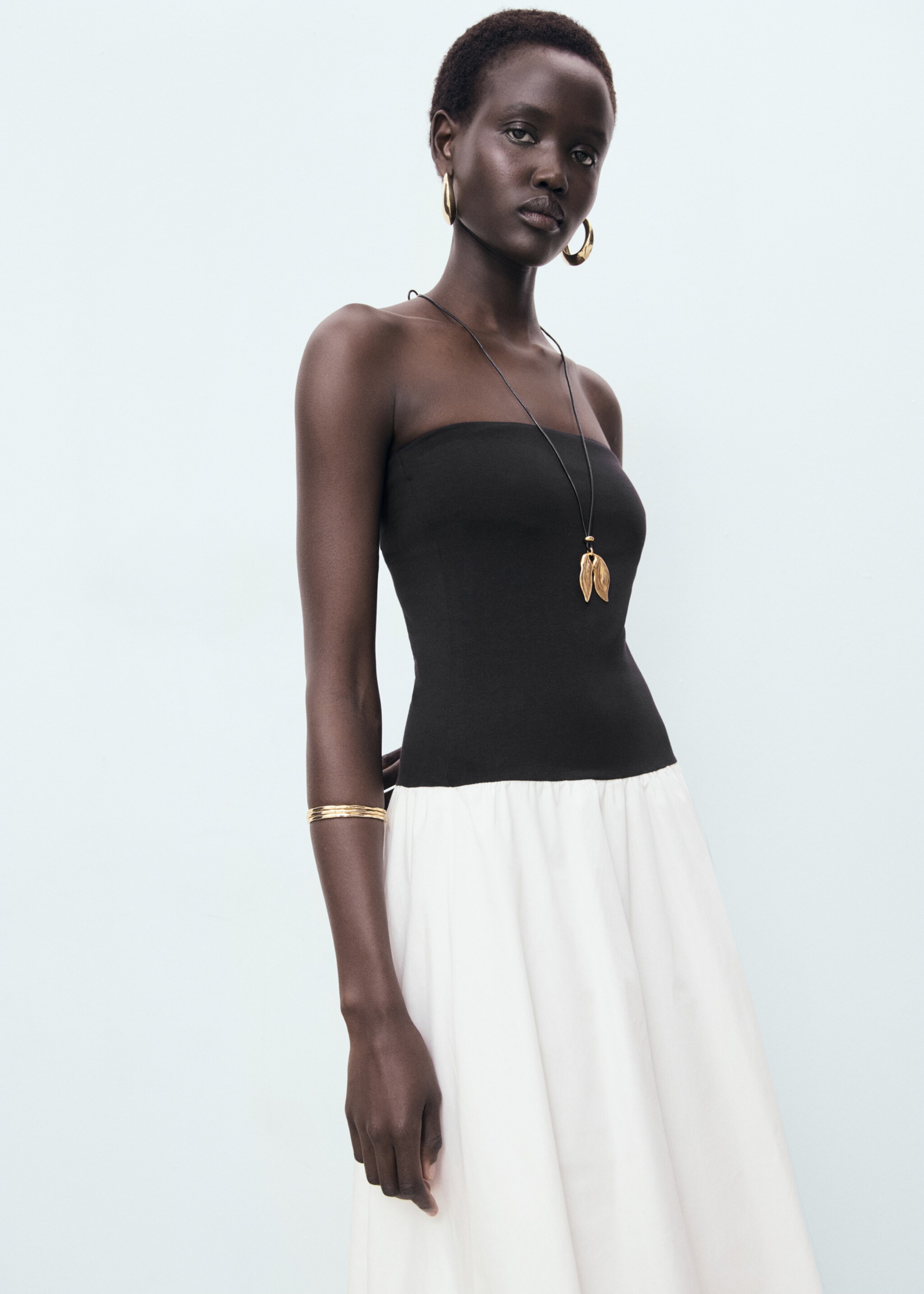 Combined knitted balloon dress - Medium plane