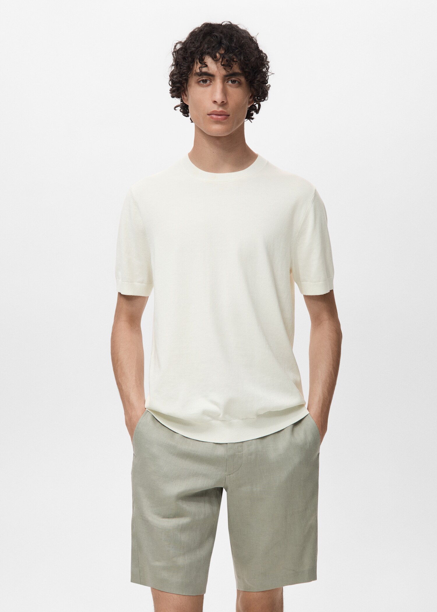 Cotton fine-knit t-shirt - Medium plane
