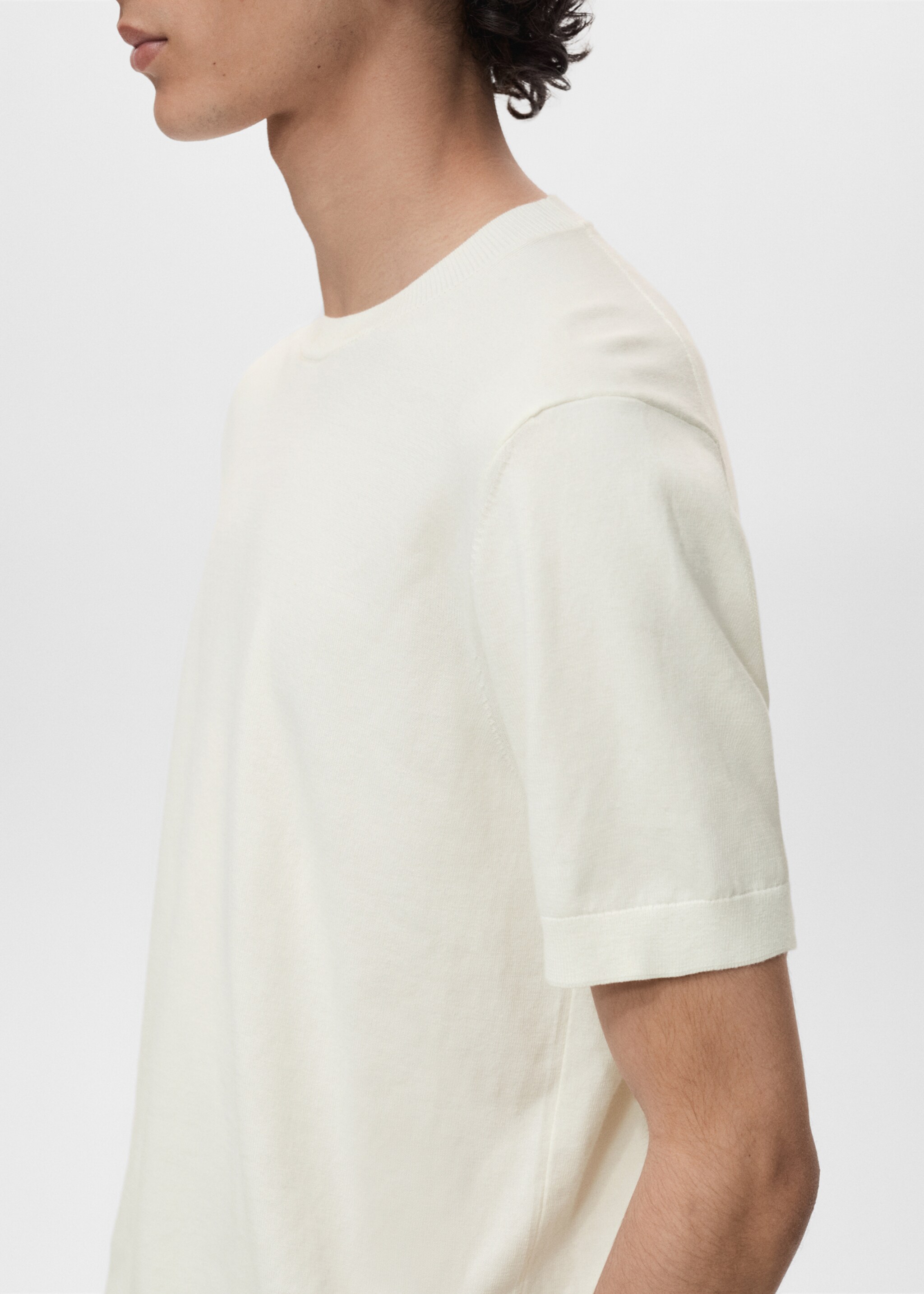 Cotton fine-knit t-shirt - Details of the article 1