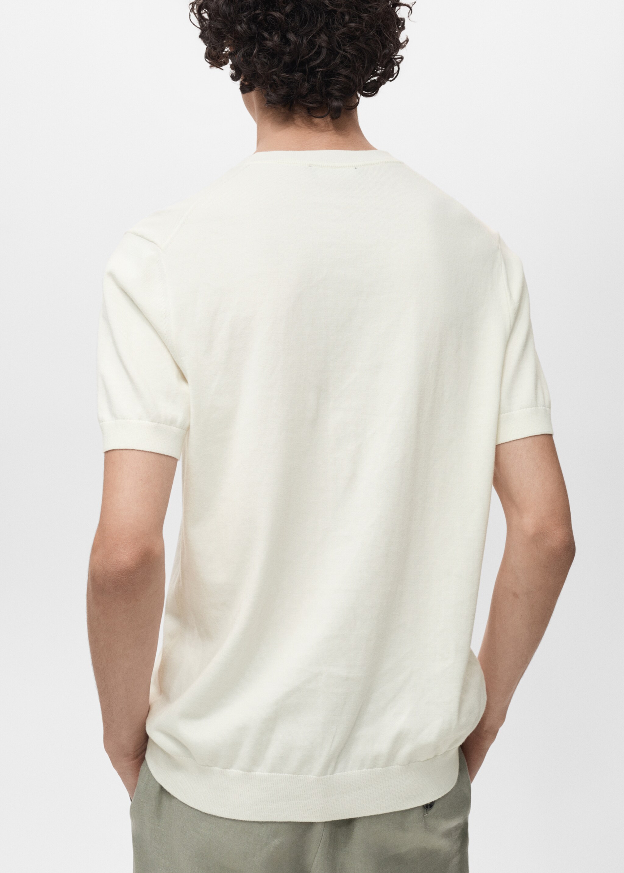Cotton fine-knit t-shirt - Reverse of the article