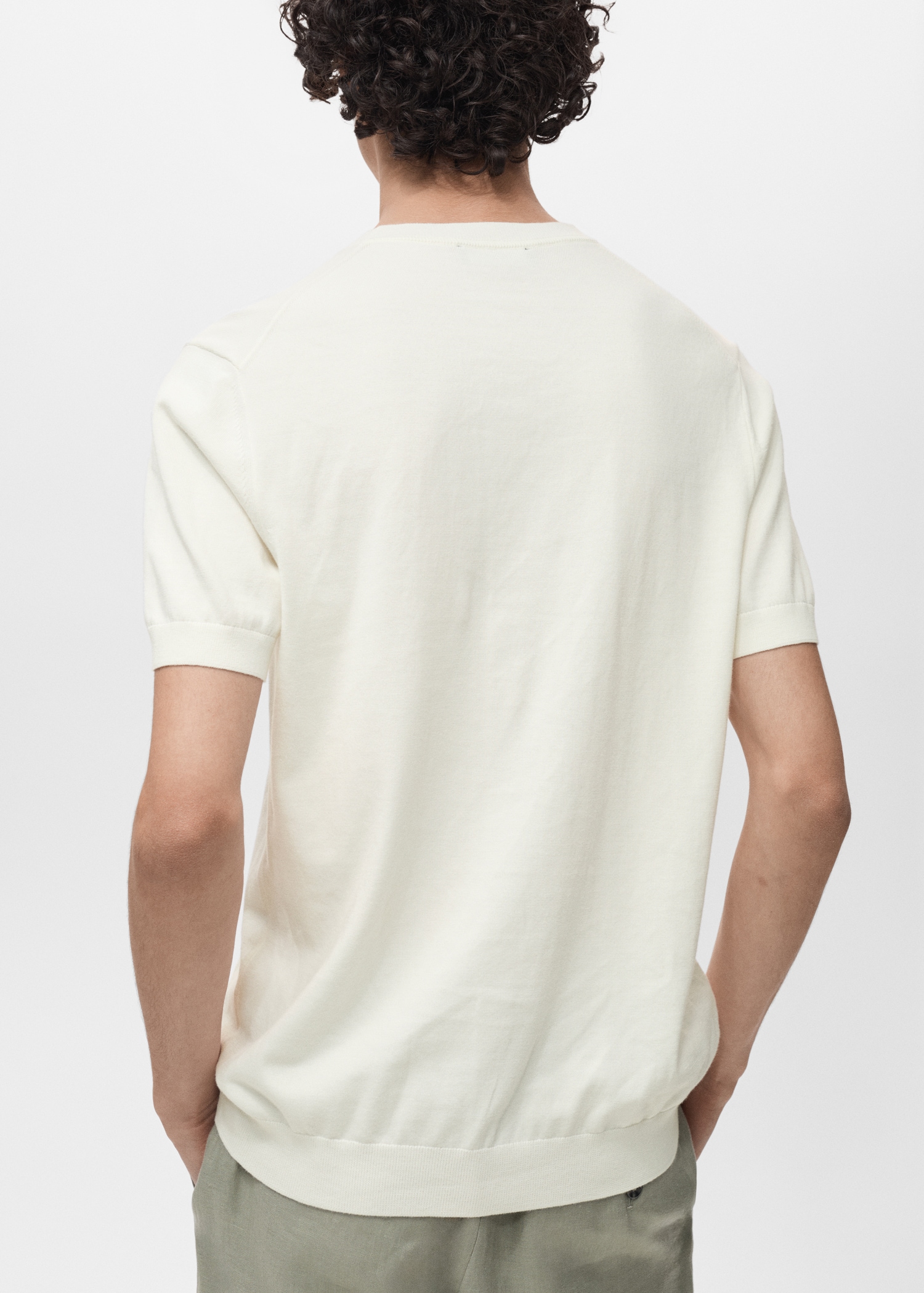 Cotton fine-knit t-shirt - Reverse of the article