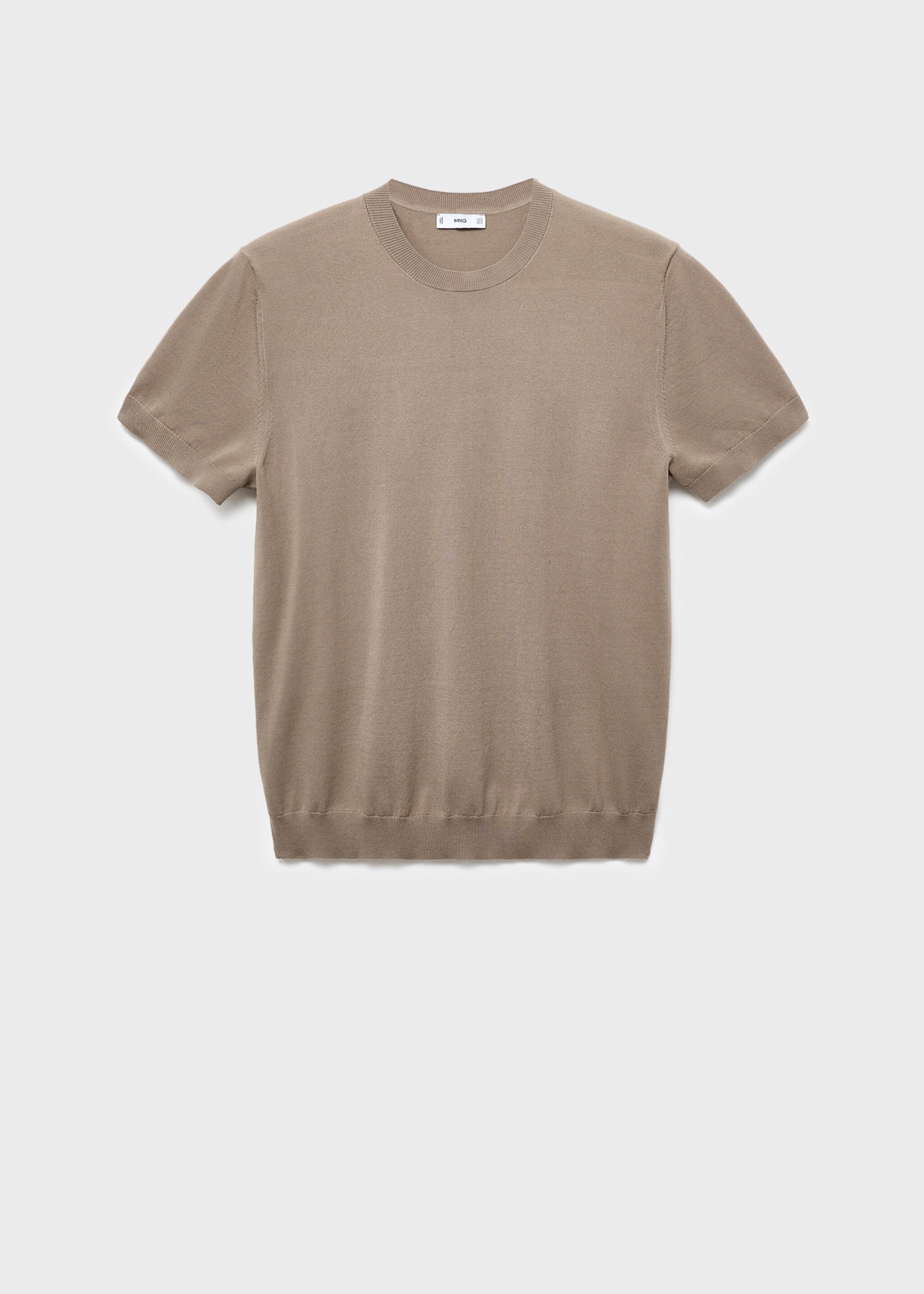 Cotton fine-knit t-shirt - Article without model, Medium Brown. Ref: 17061245-00.