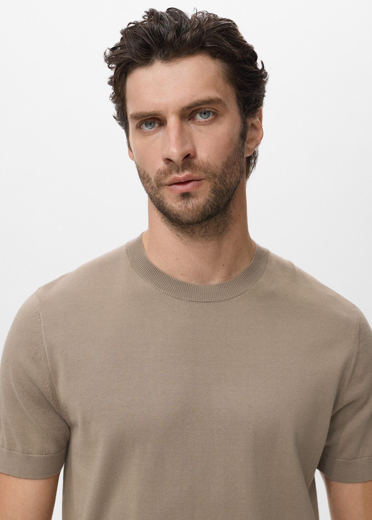 Cotton fine-knit t-shirt - Details of the article 1