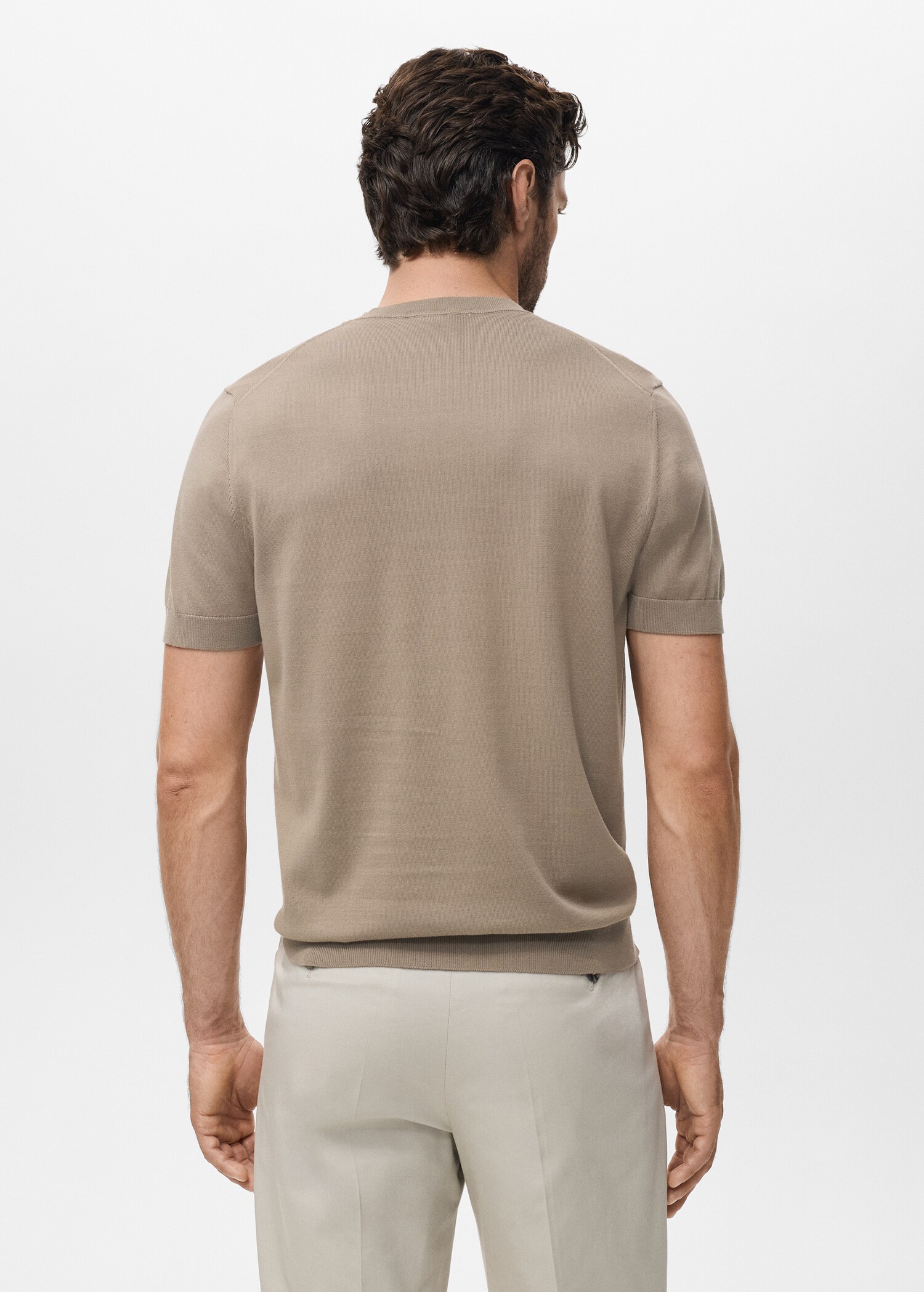 Cotton fine-knit t-shirt - Reverse of the article