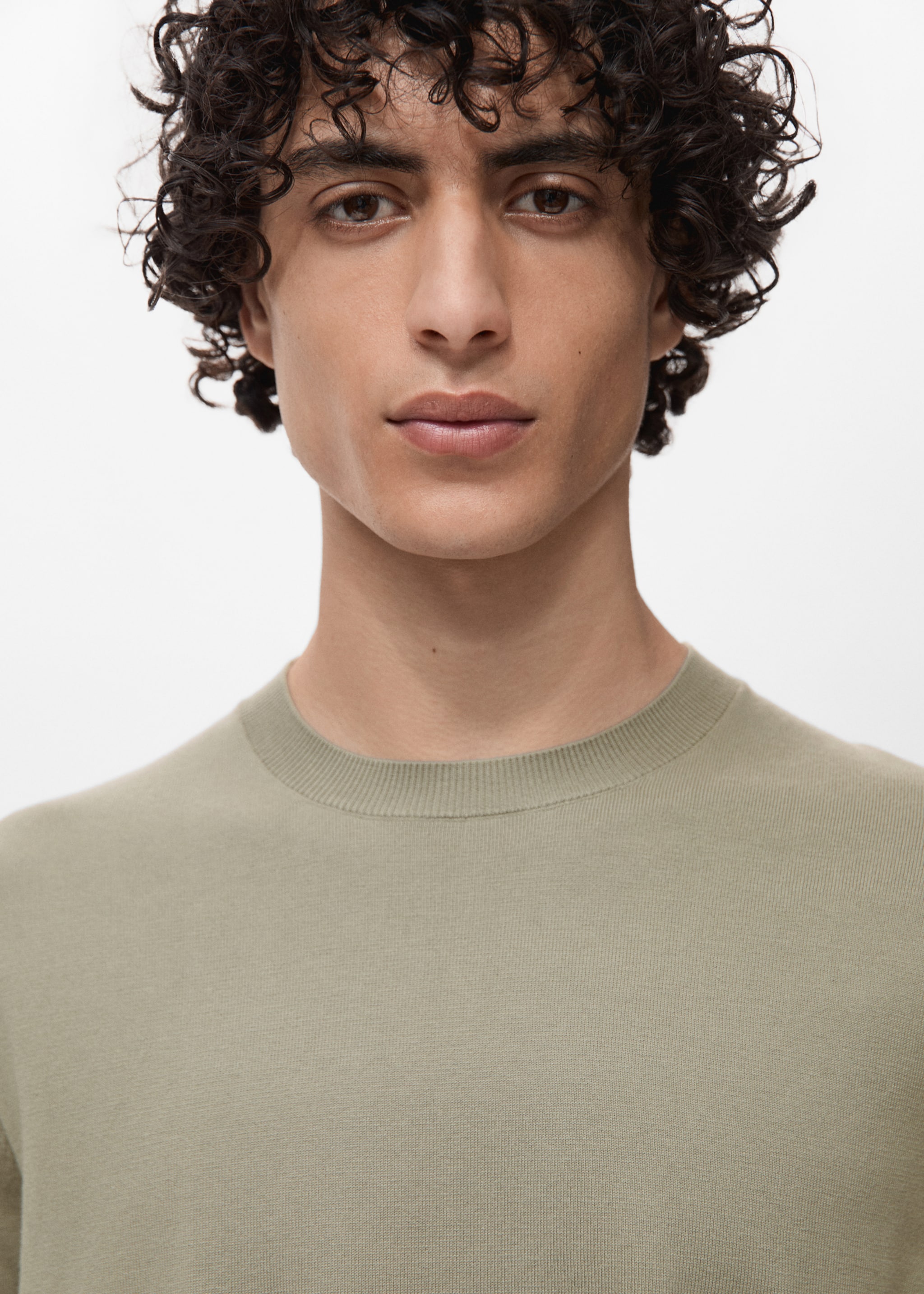 Cotton fine-knit t-shirt - Details of the article 1