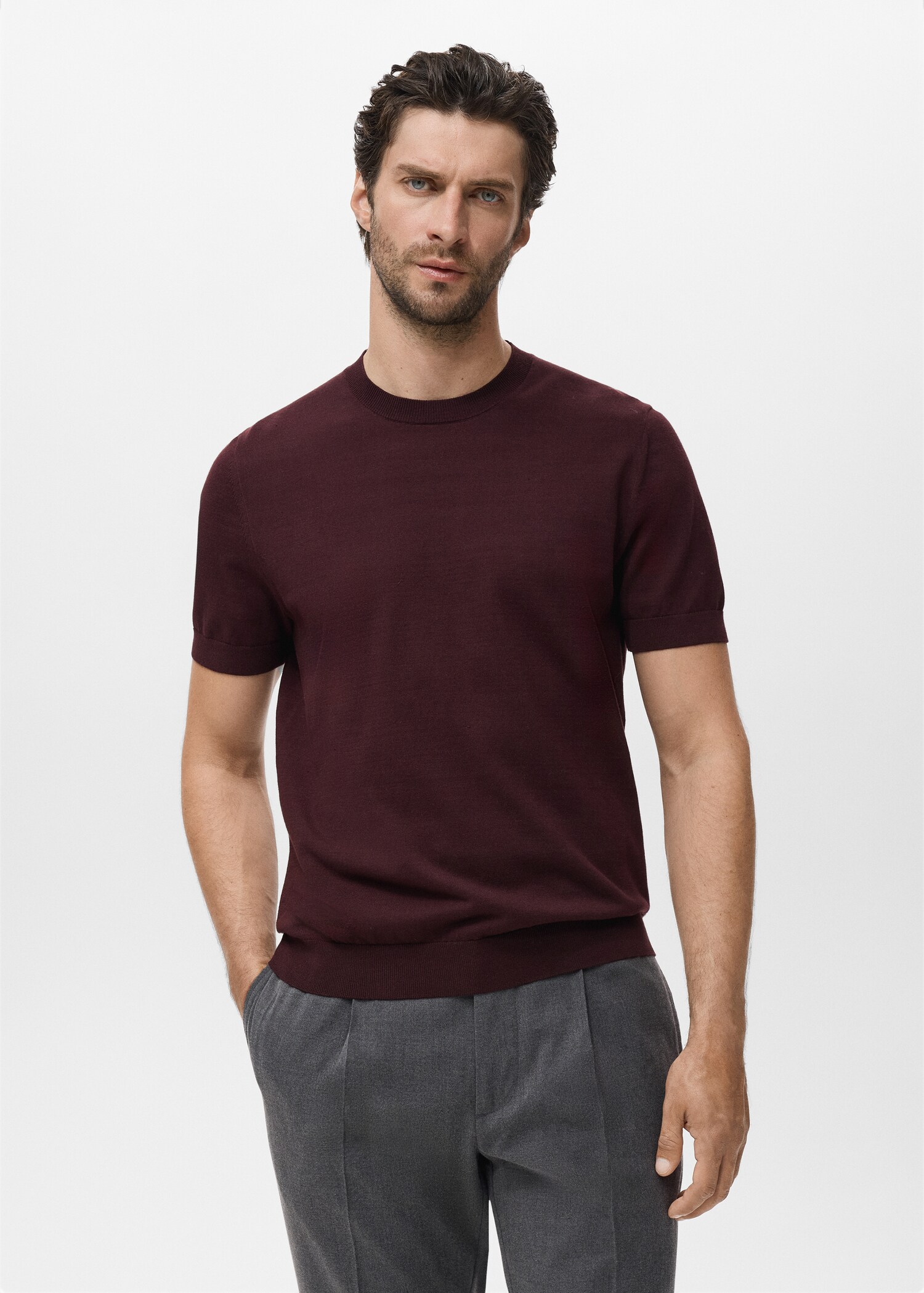 Cotton fine-knit t-shirt - Medium plane
