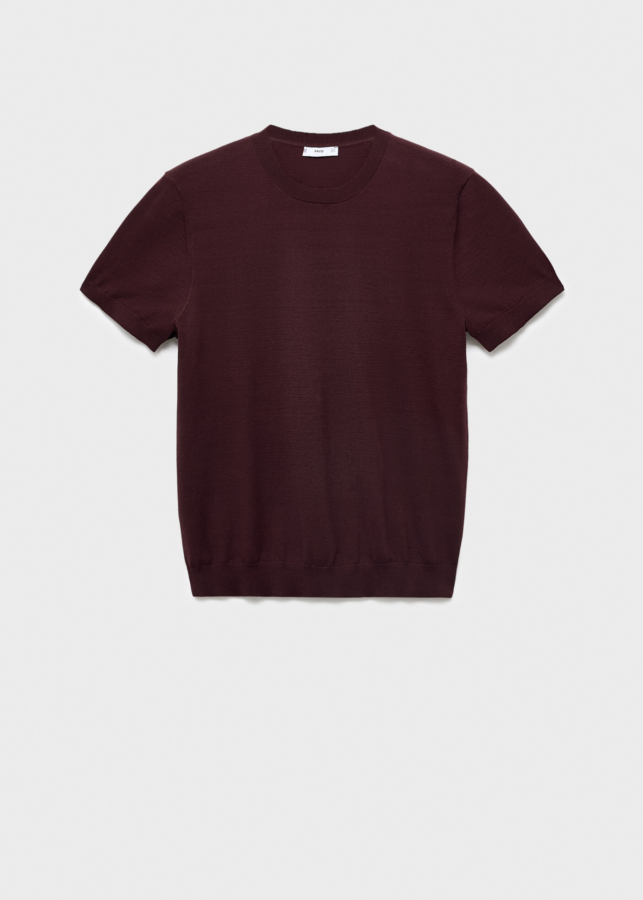 Cotton fine-knit t-shirt - Article without model, Burgundy. Ref: 17061245-00.