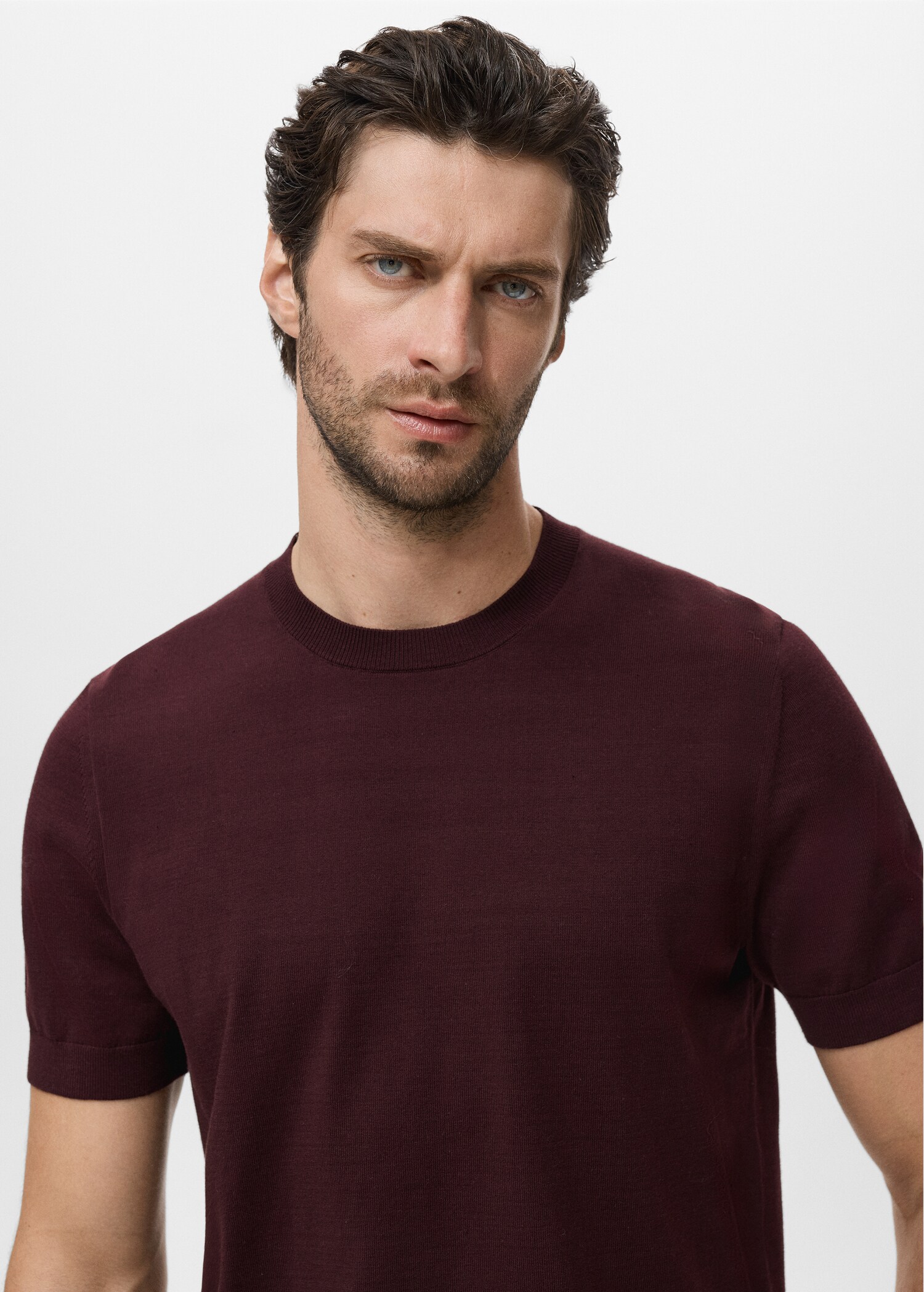 Cotton fine-knit t-shirt - Details of the article 1