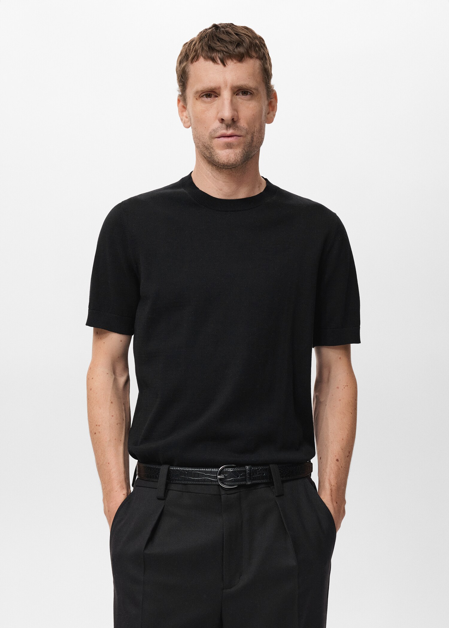 Cotton fine-knit t-shirt - Medium plane