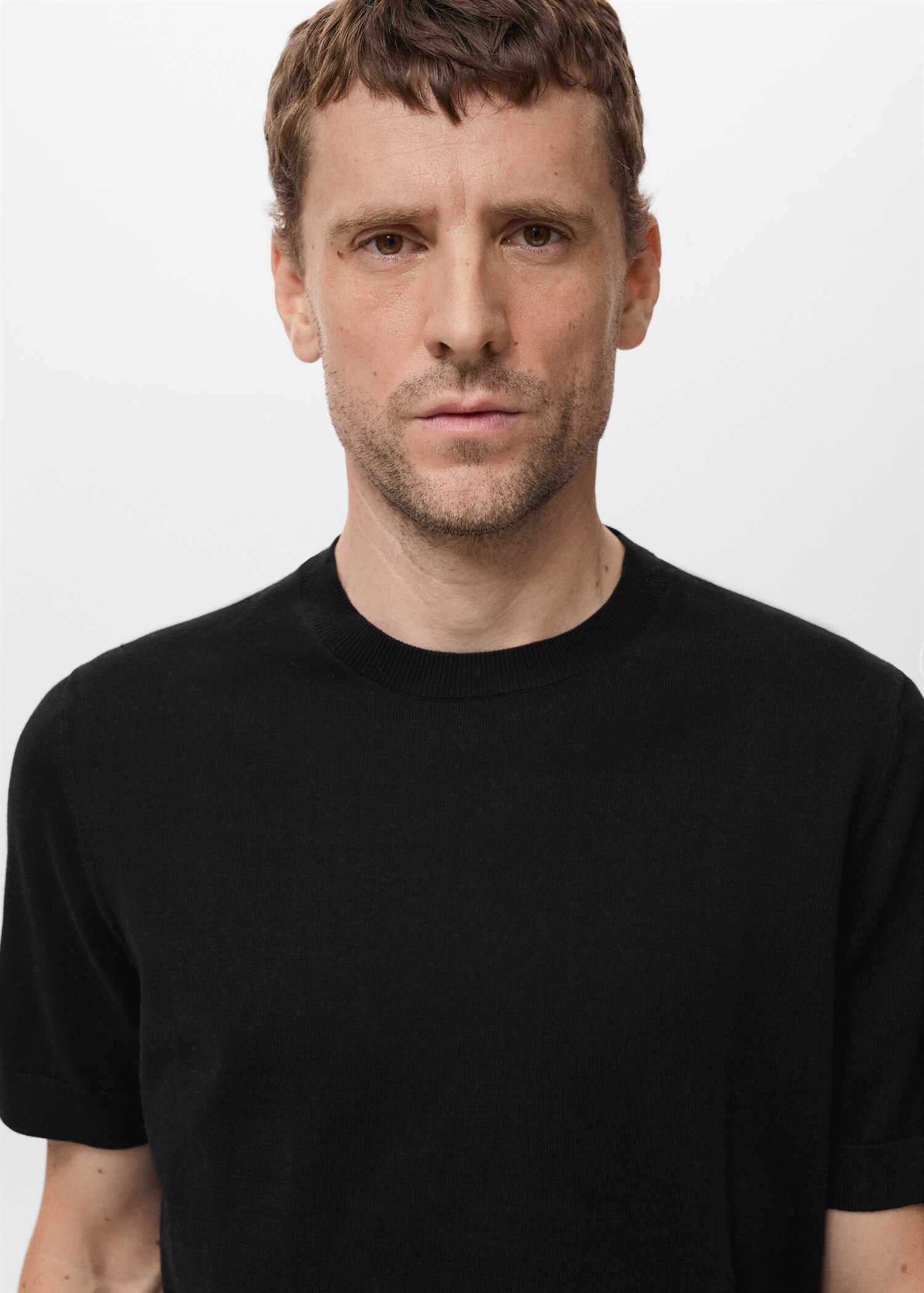 Cotton fine-knit t-shirt - Details of the article 1