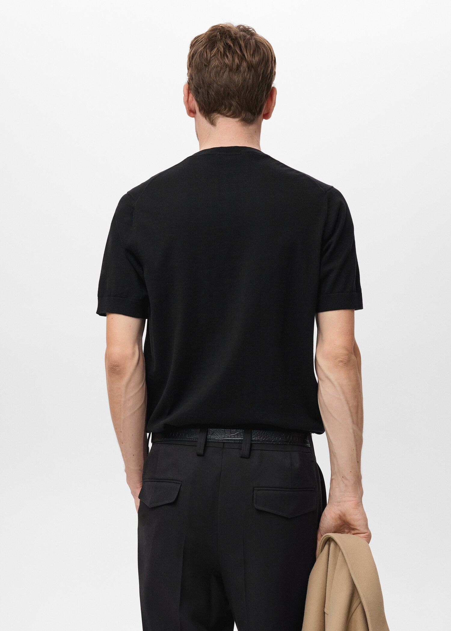 Cotton fine-knit t-shirt - Reverse of the article