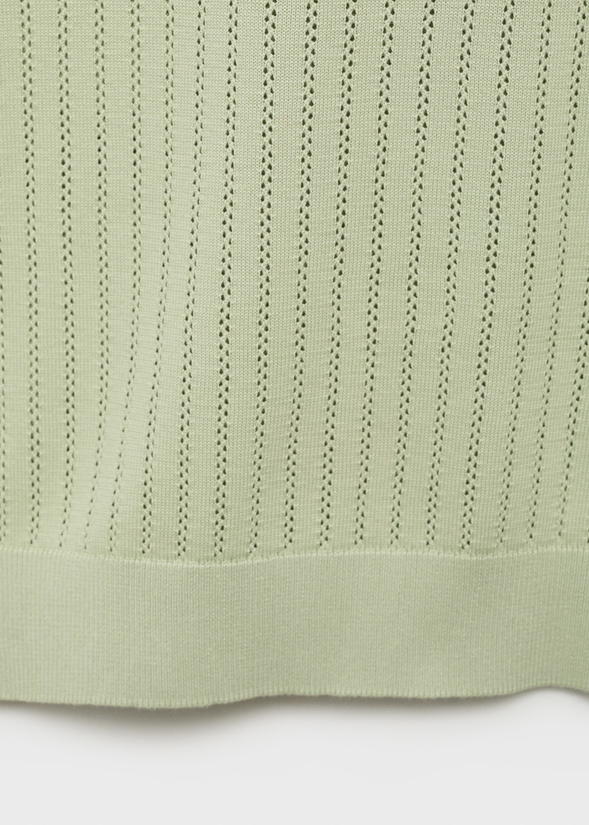 Striped openwork cotton t-shirt - Details of the article 0, Green Apple. Ref: 17061246-00.
