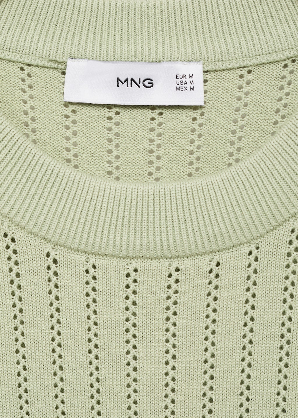 Striped openwork cotton t-shirt