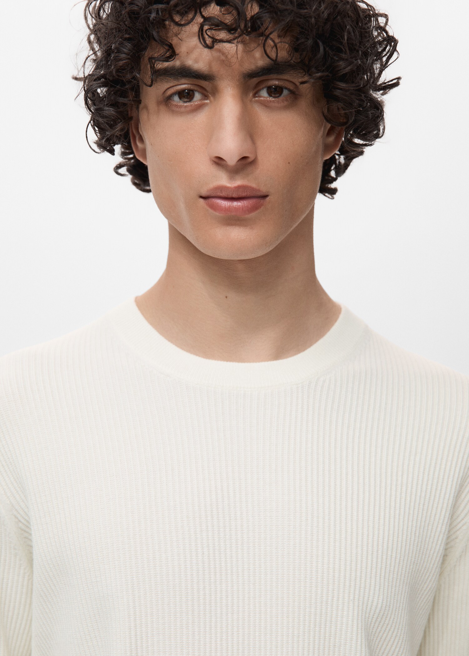Fine rib-knit cotton sweater - Details of the article 1