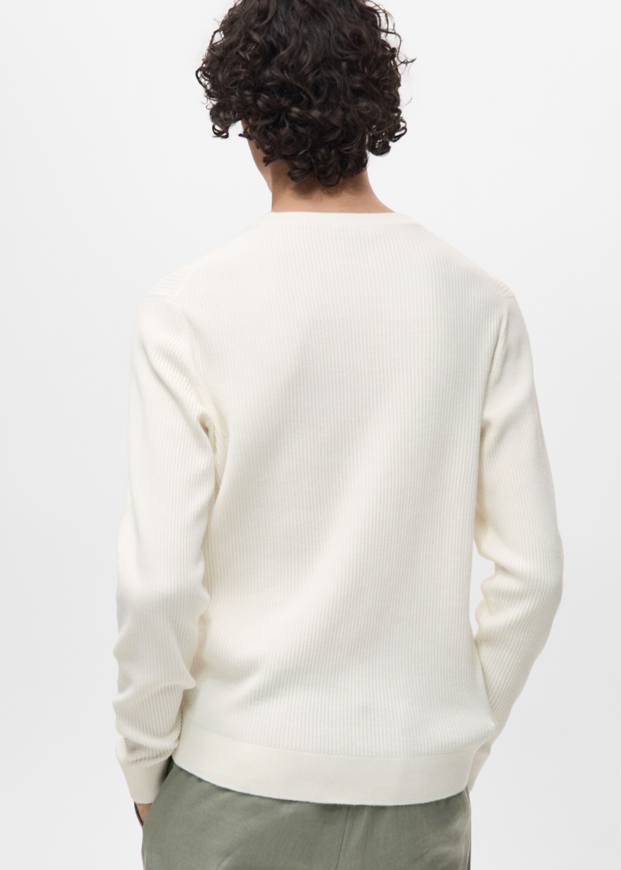 Fine rib-knit cotton sweater - Reverse of the article