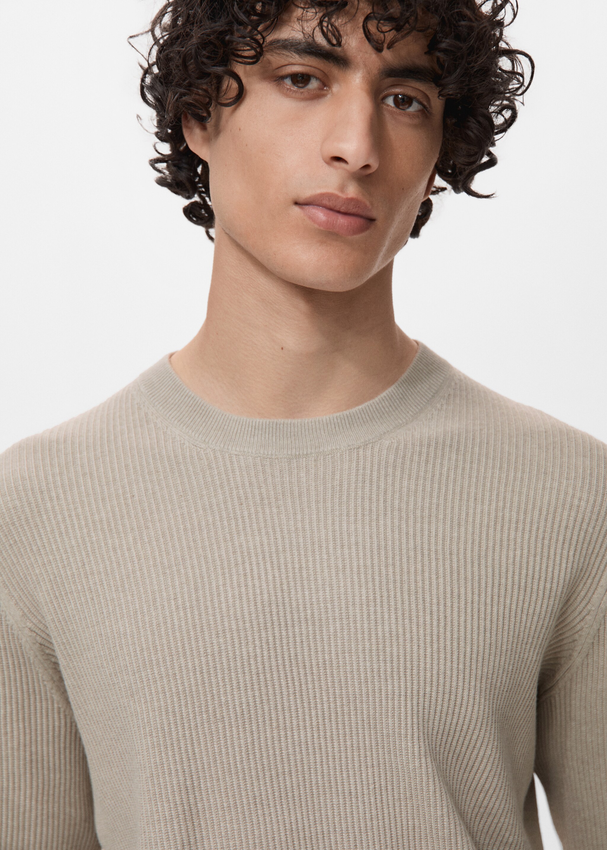 Pull coton maille fine côtelée - Détail de l'article 1