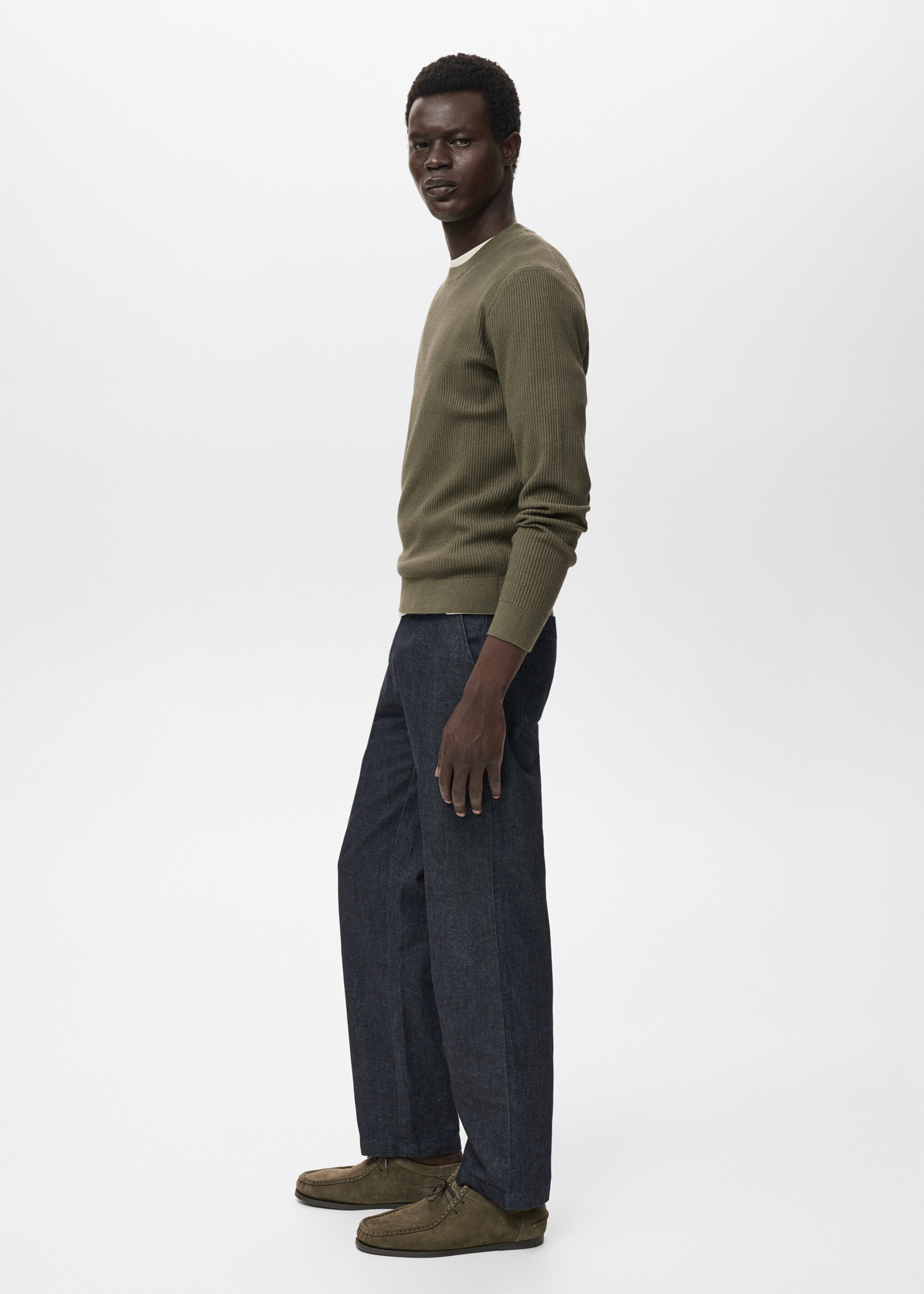Fine rib-knit cotton sweater - Details of the article 2