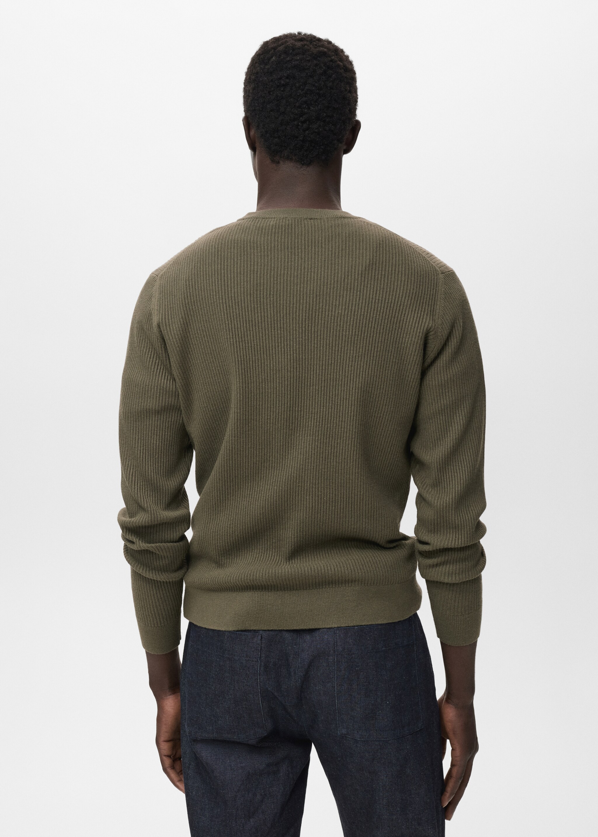 Fine rib-knit cotton sweater - Reverse of the article