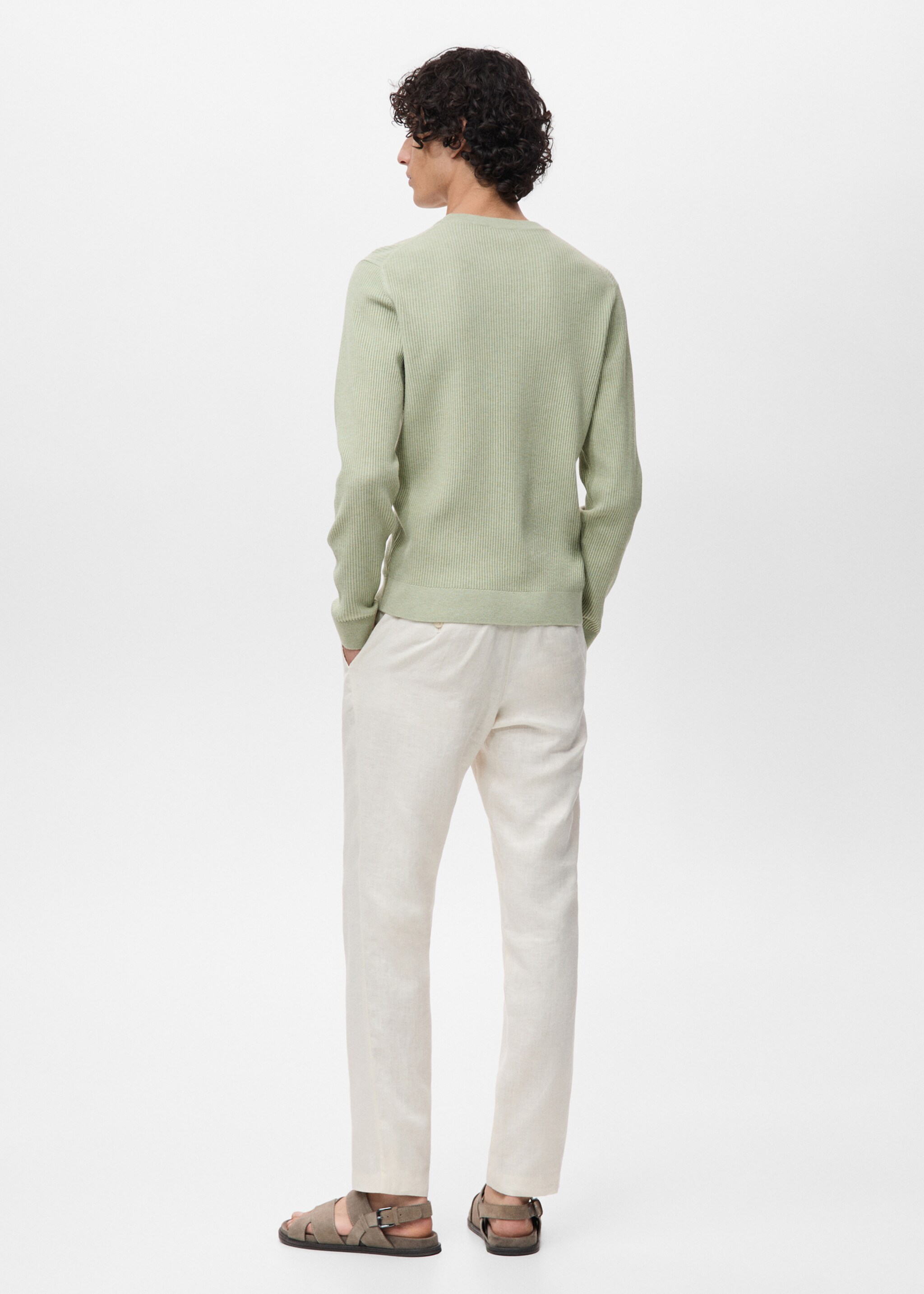Fine rib-knit cotton sweater - Reverse of the article