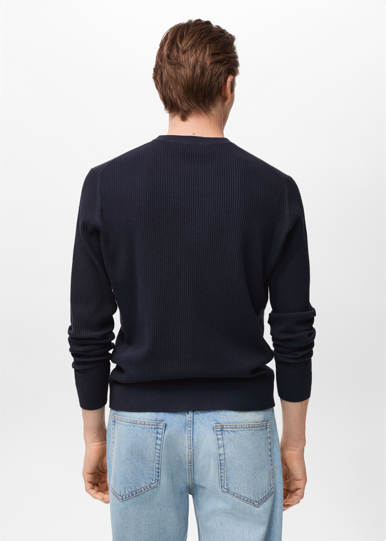 Fine rib-knit cotton sweater - Reverse of the article