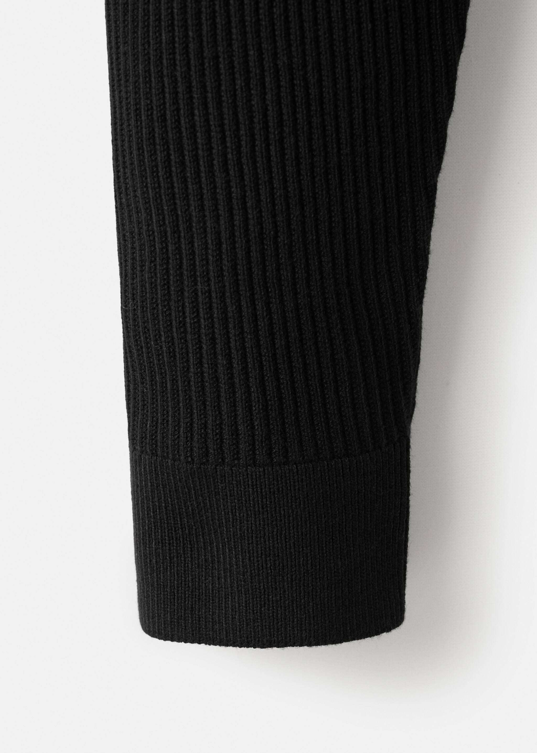 Fine rib-knit cotton sweater - Details of the article 0, Black. Ref: 17061248-00.