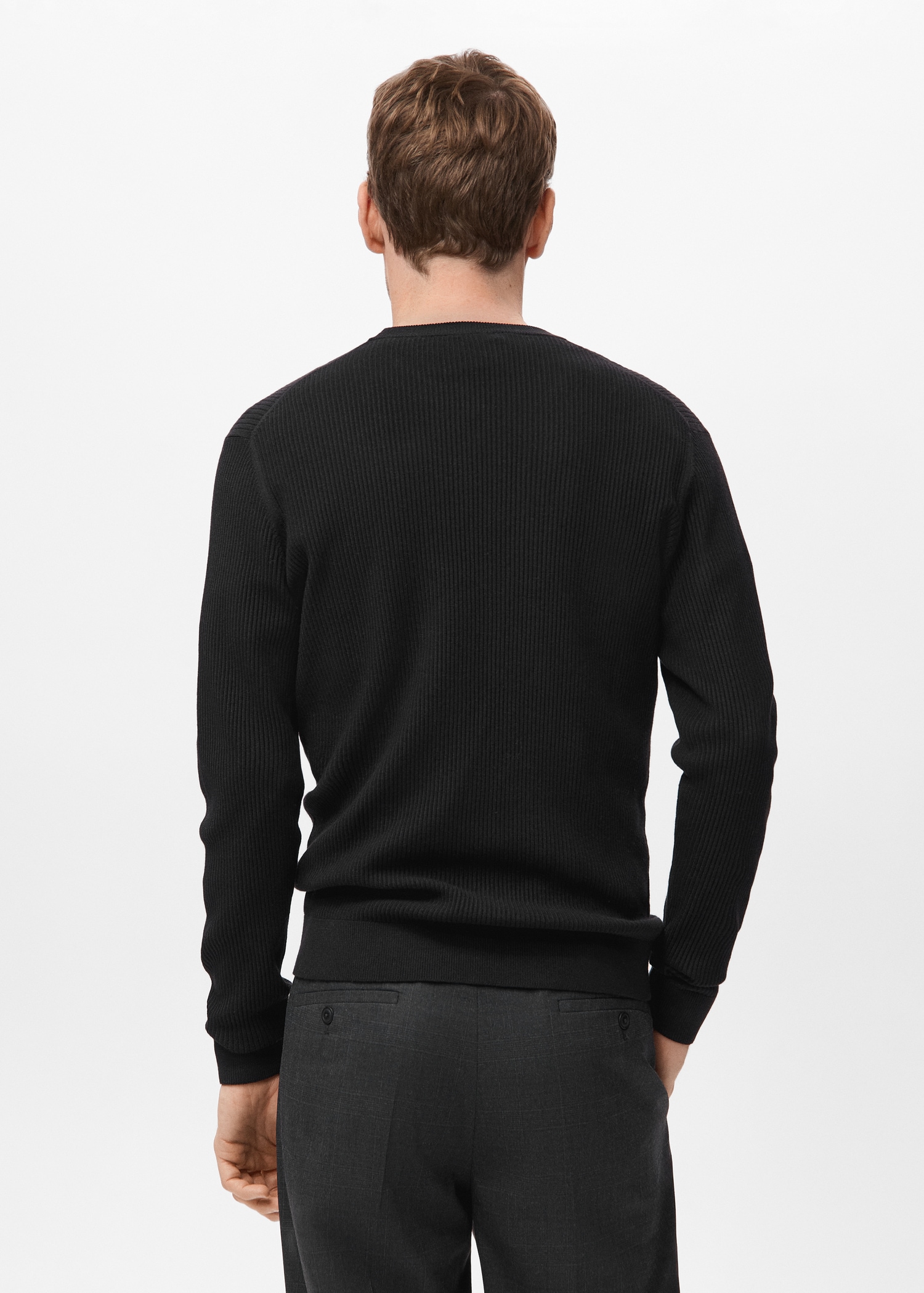 Fine rib-knit cotton sweater - Reverse of the article