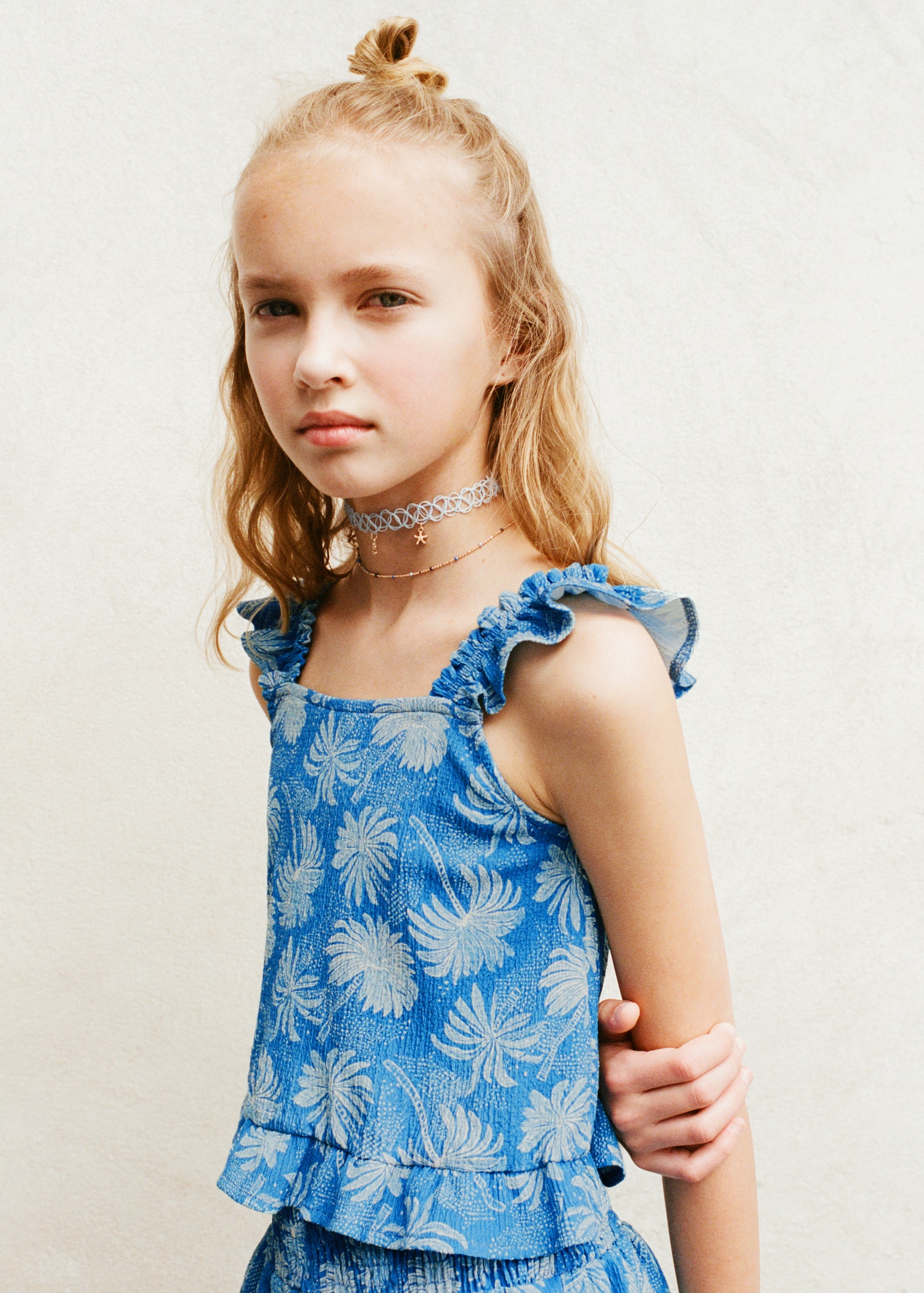 Printed ruffle top Kids MANGO Canada1
