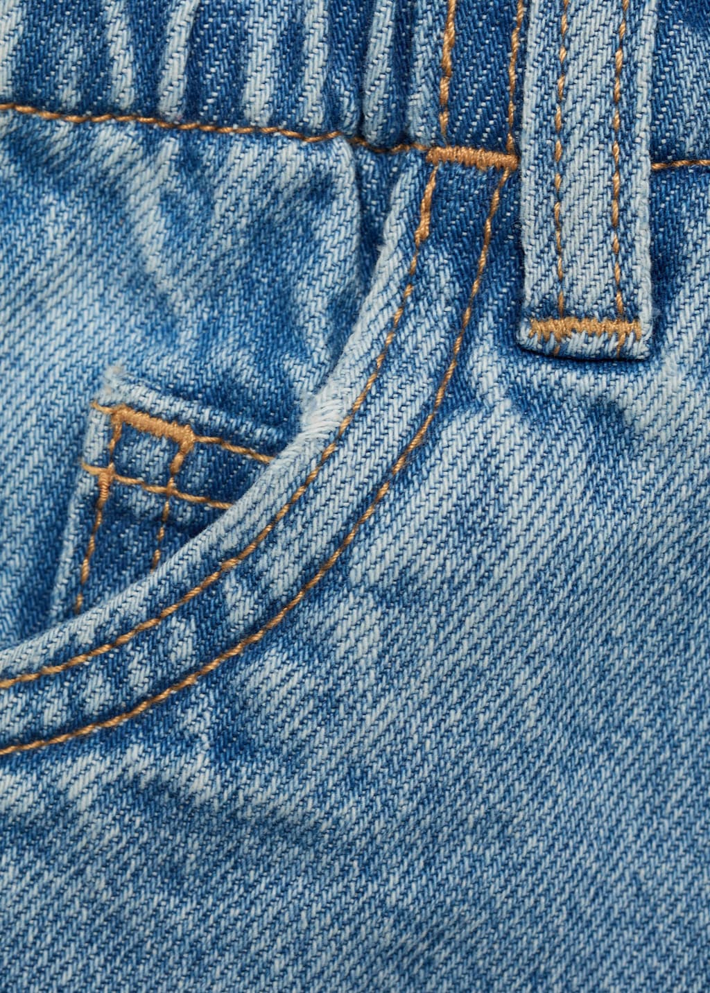 Paperbag denim skirt