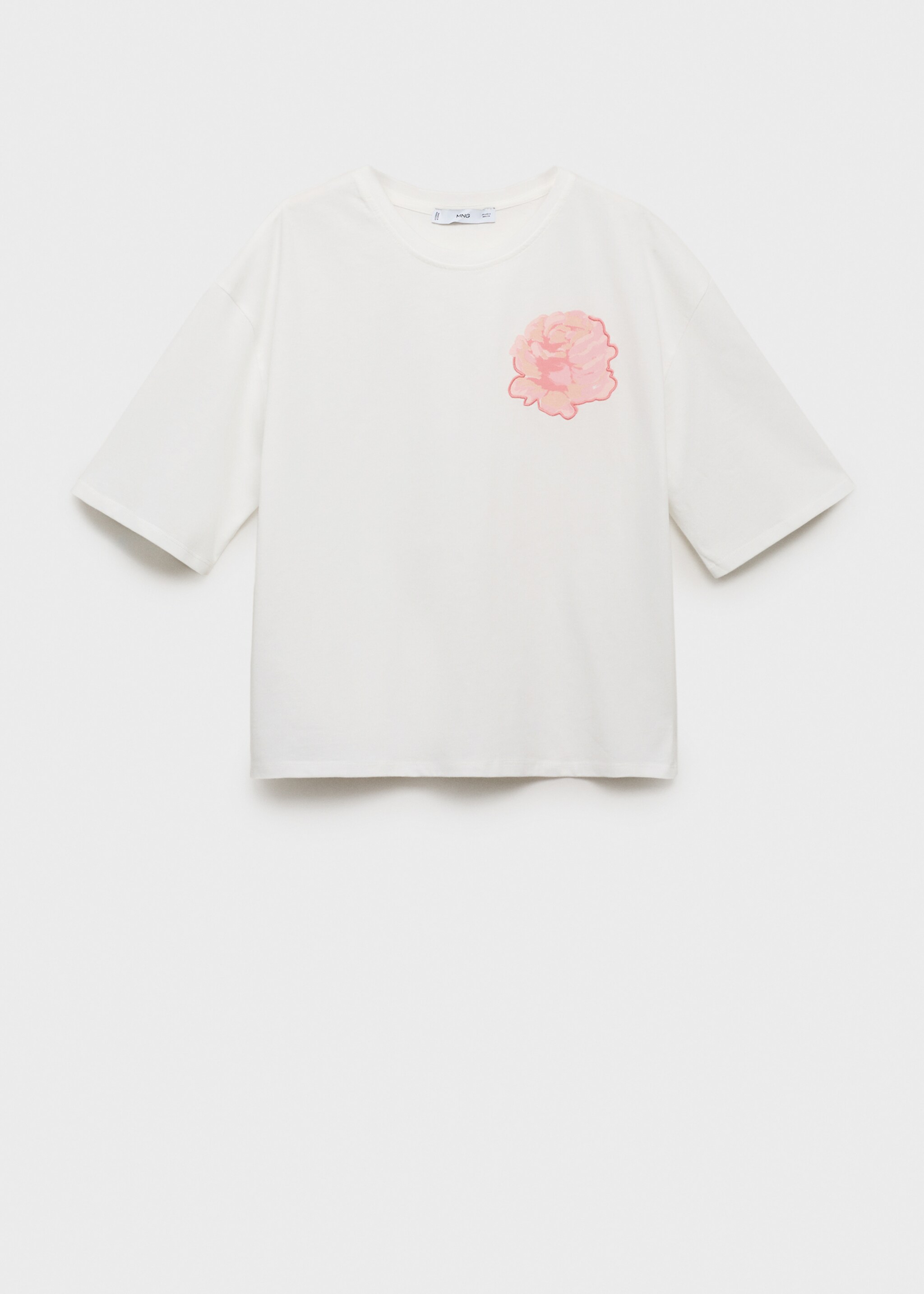 Cotton t-shirt with flower detail - Article without model, Off White. Ref: 17061258-00.