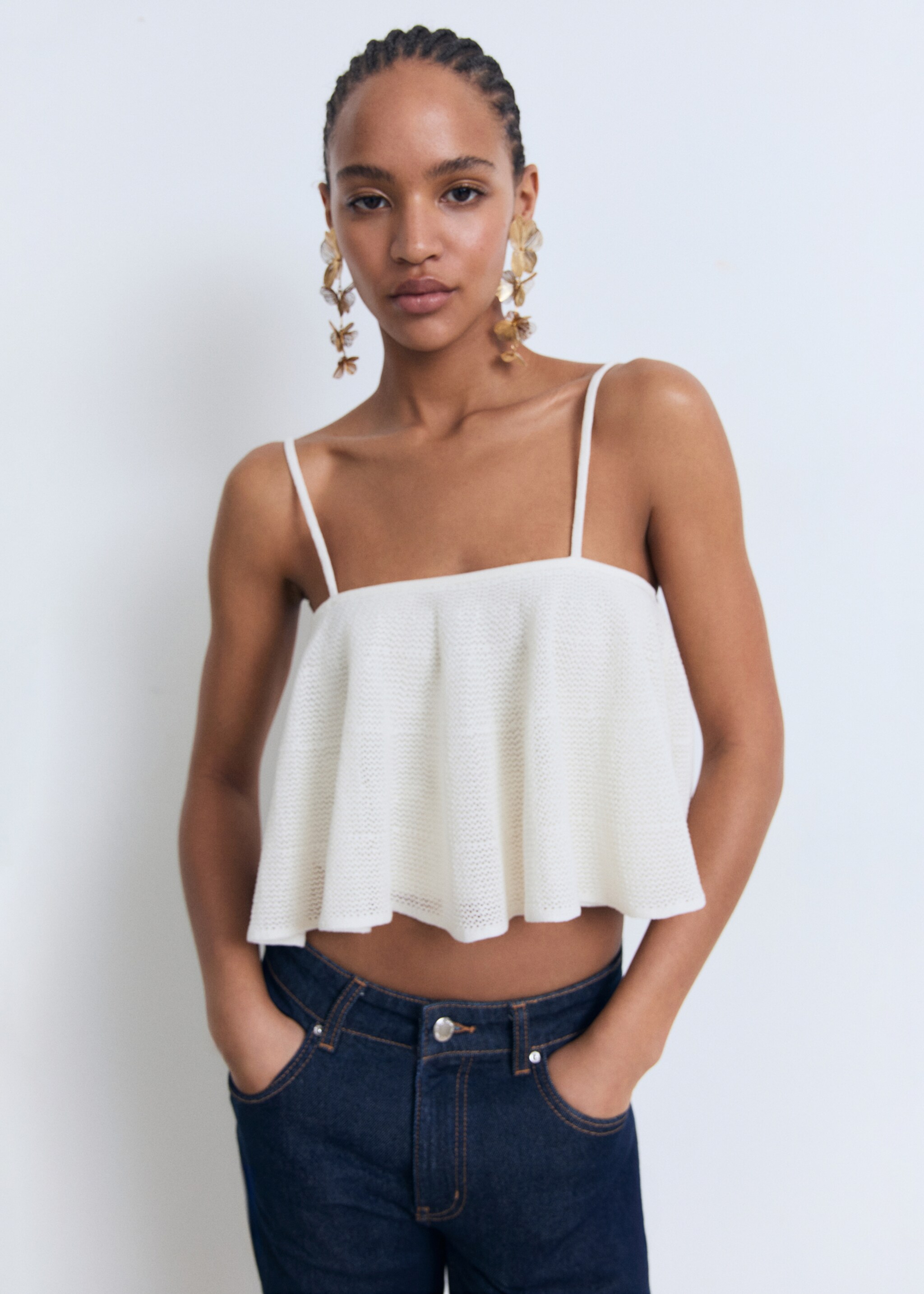 Ruffle knit top - Medium plane