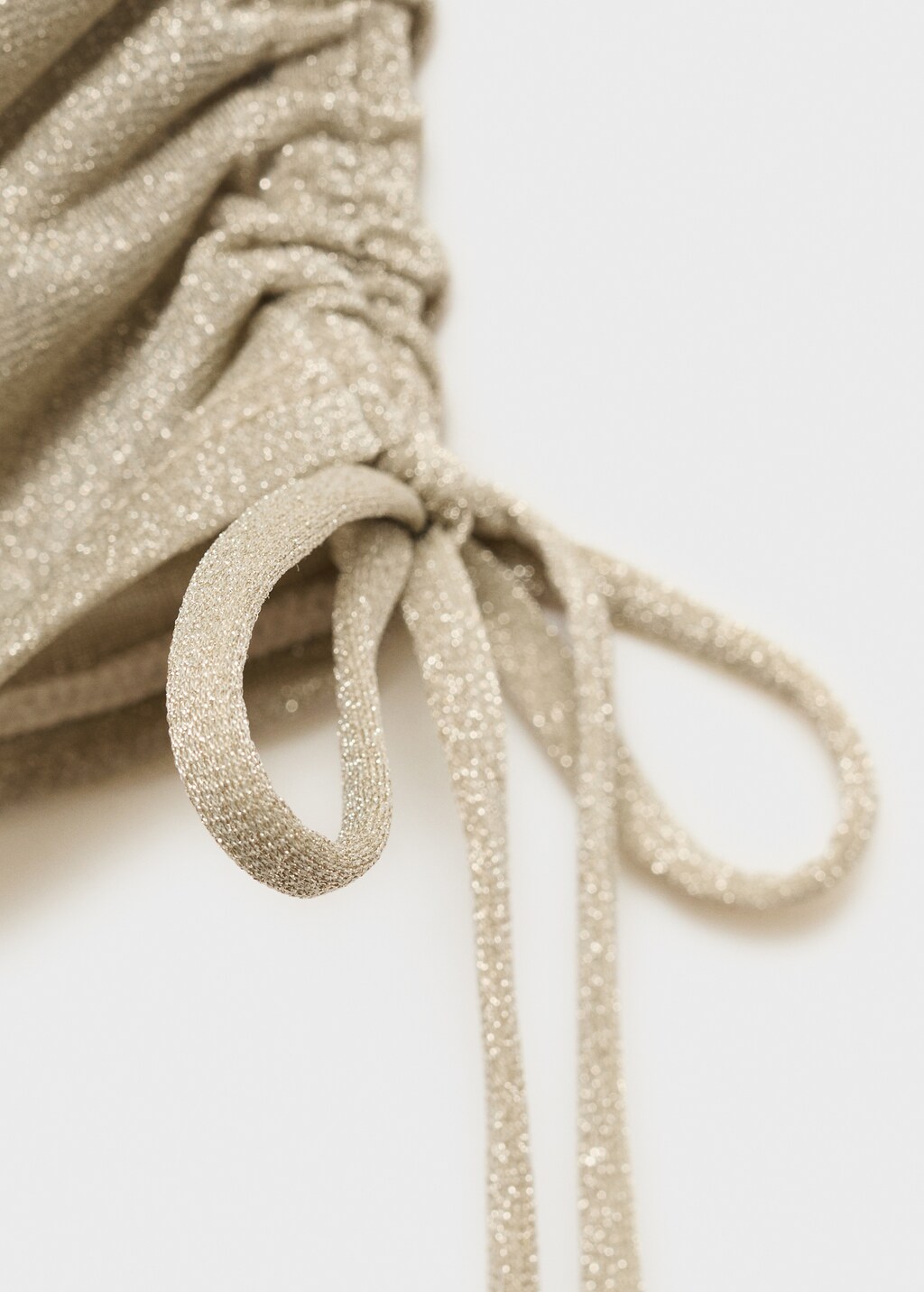 Lurex gathered skirt with cut-out