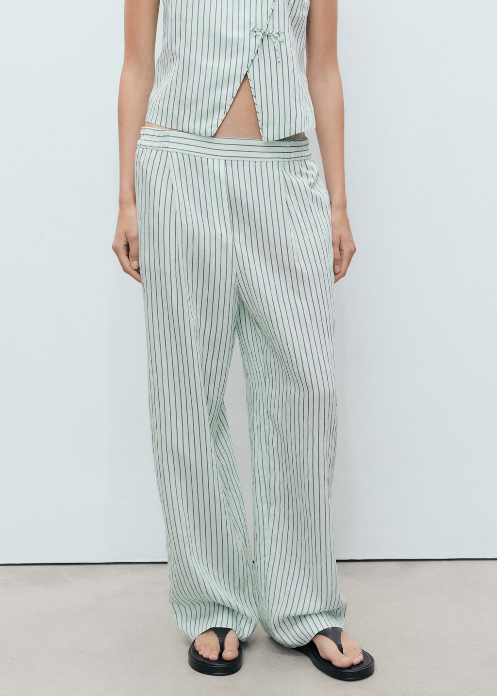 Striped flowy trousers