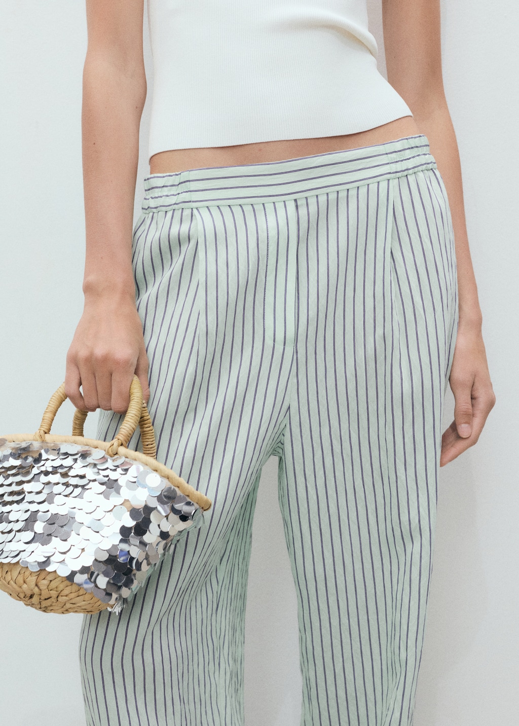 Striped flowy trousers