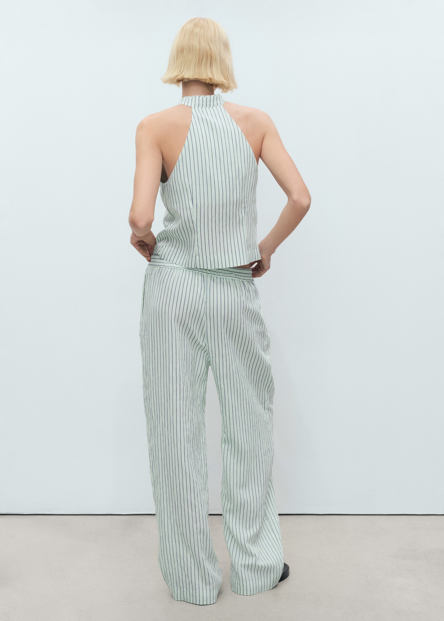 Striped flowy trousers - Reverse of the article