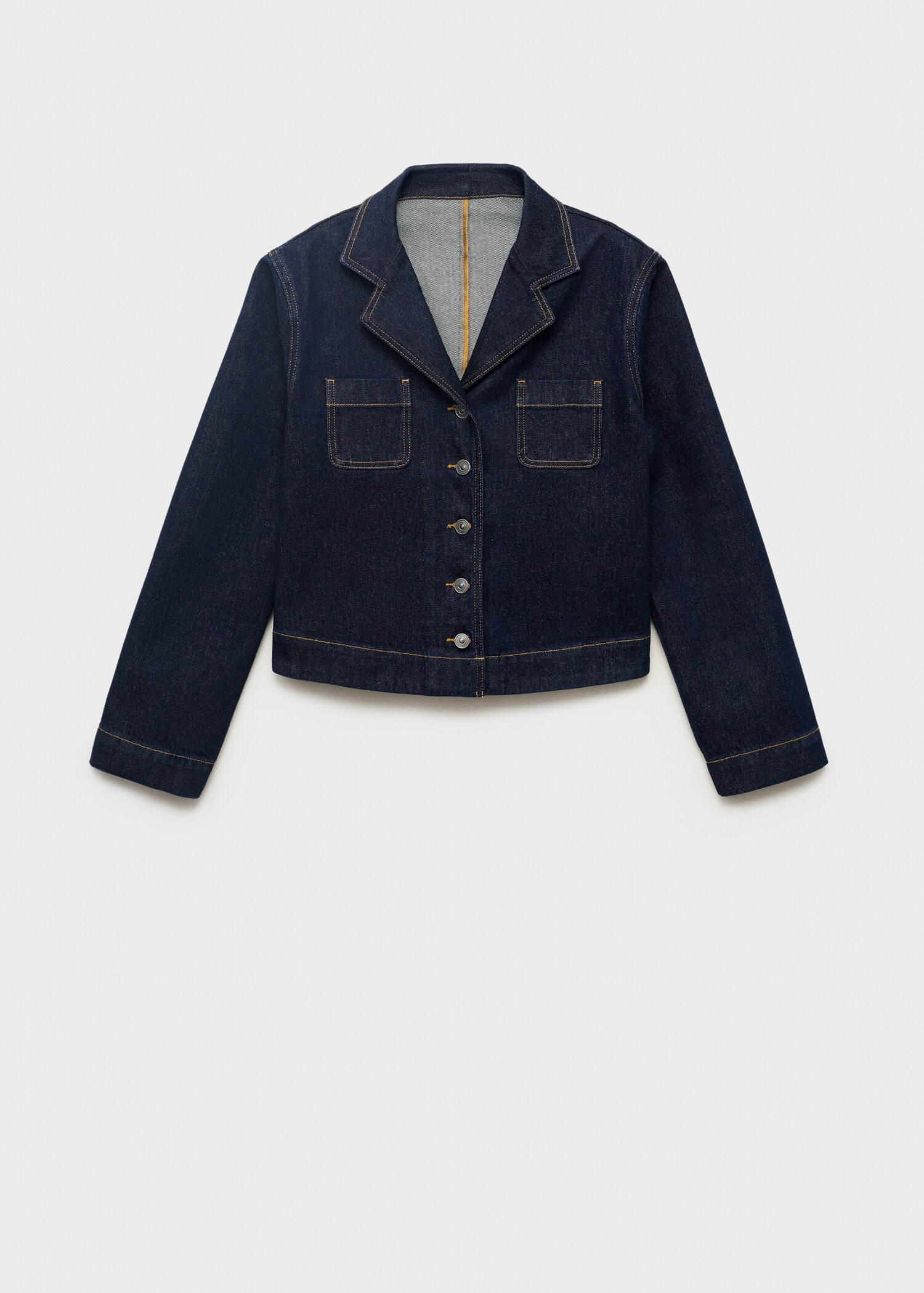 Fitted denim jacket with pockets - Article without model