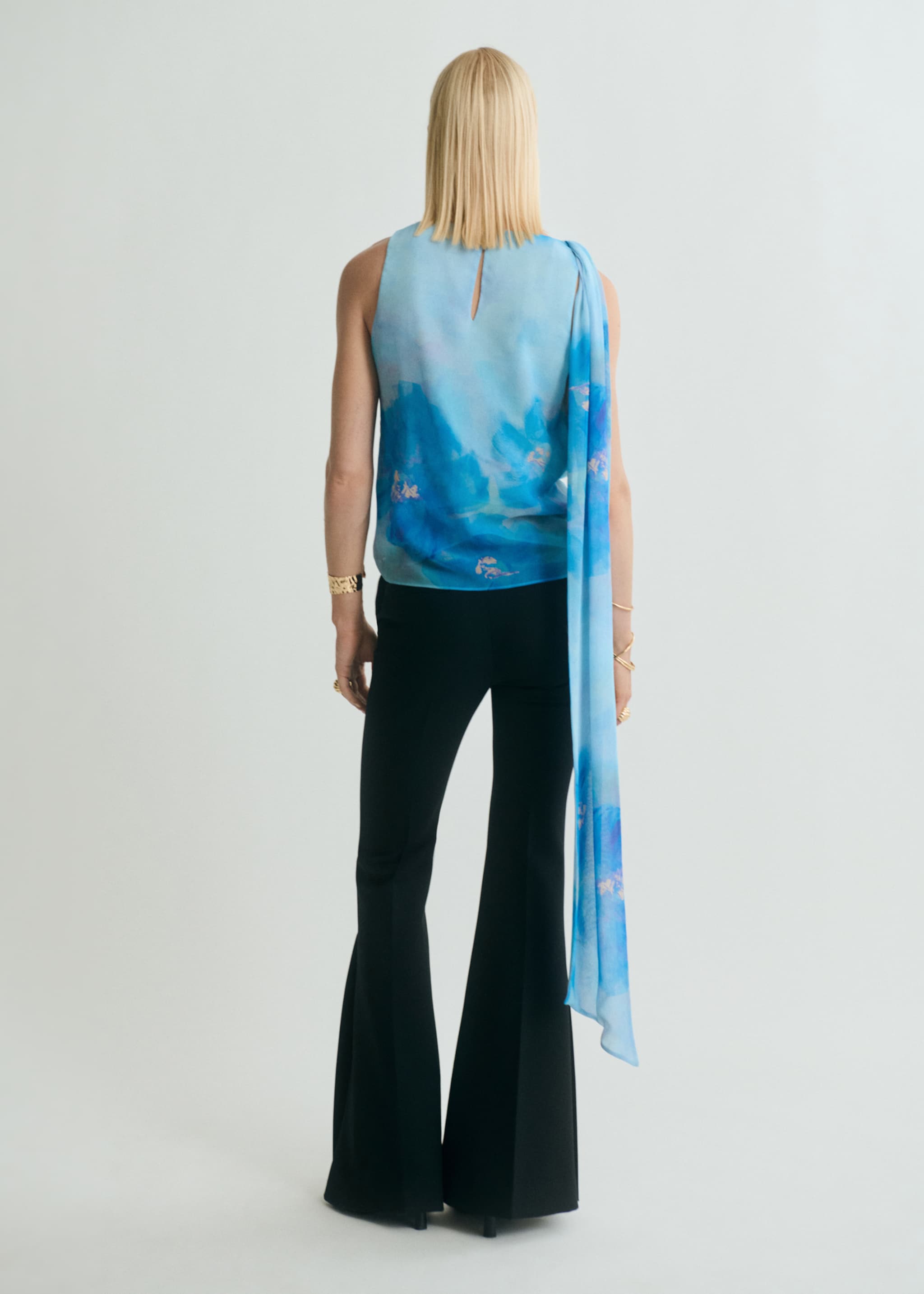 Blouse imprimé floral à nœud - Verso de l’article