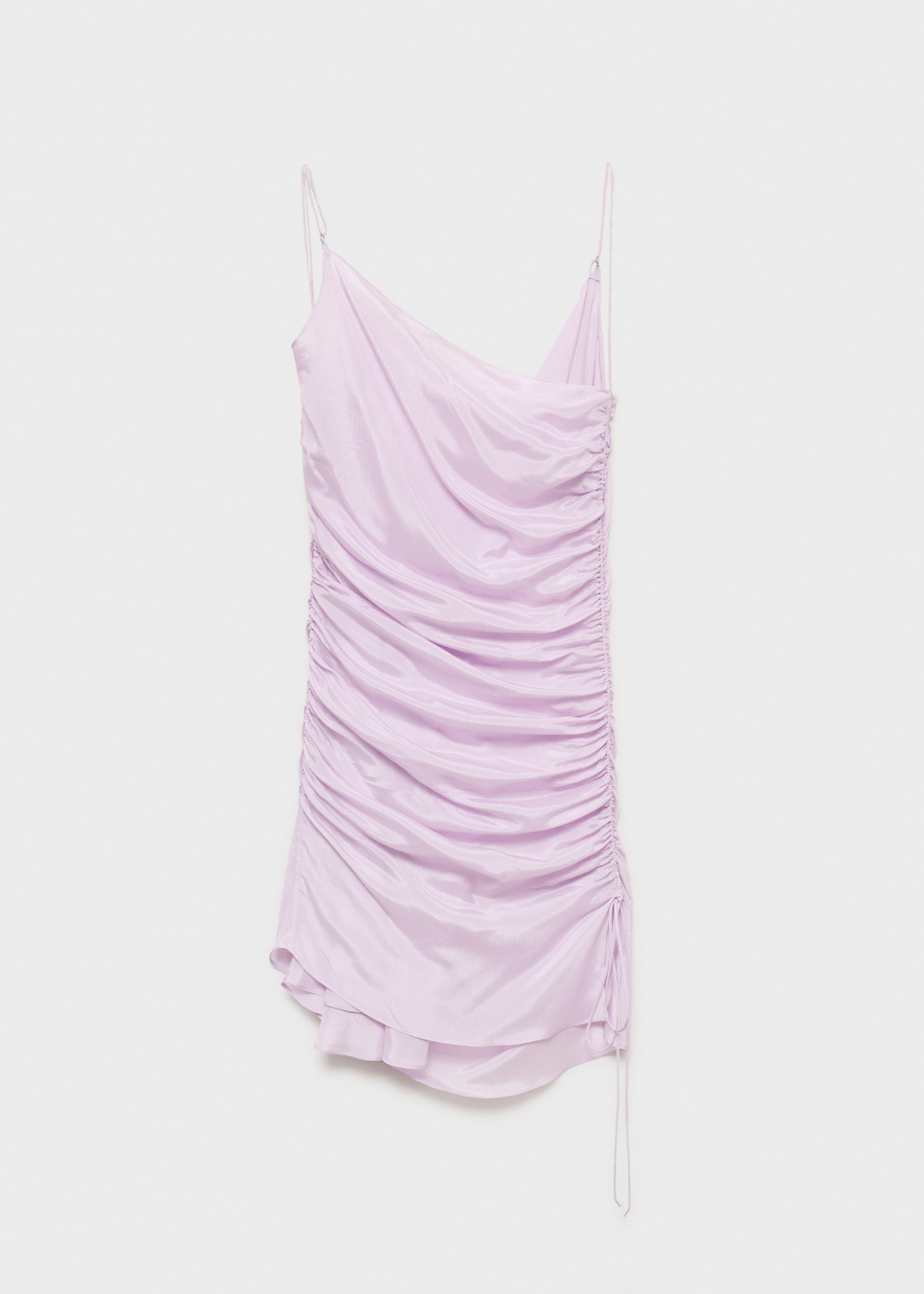 Gathered dress with satin finish - Article without model