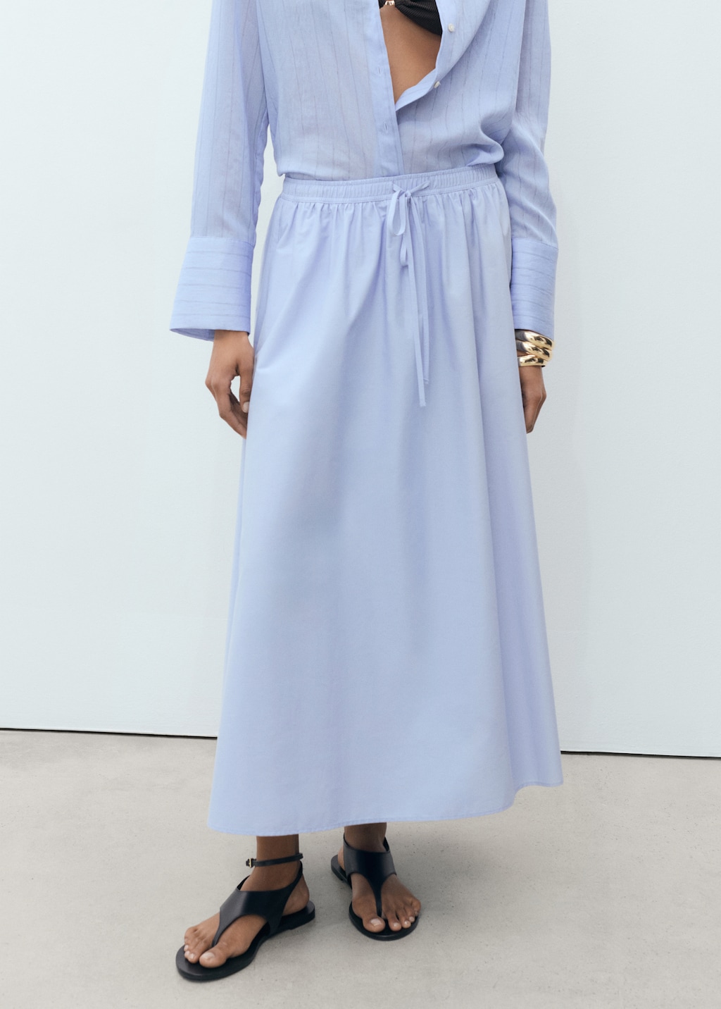 Flared cotton skirt