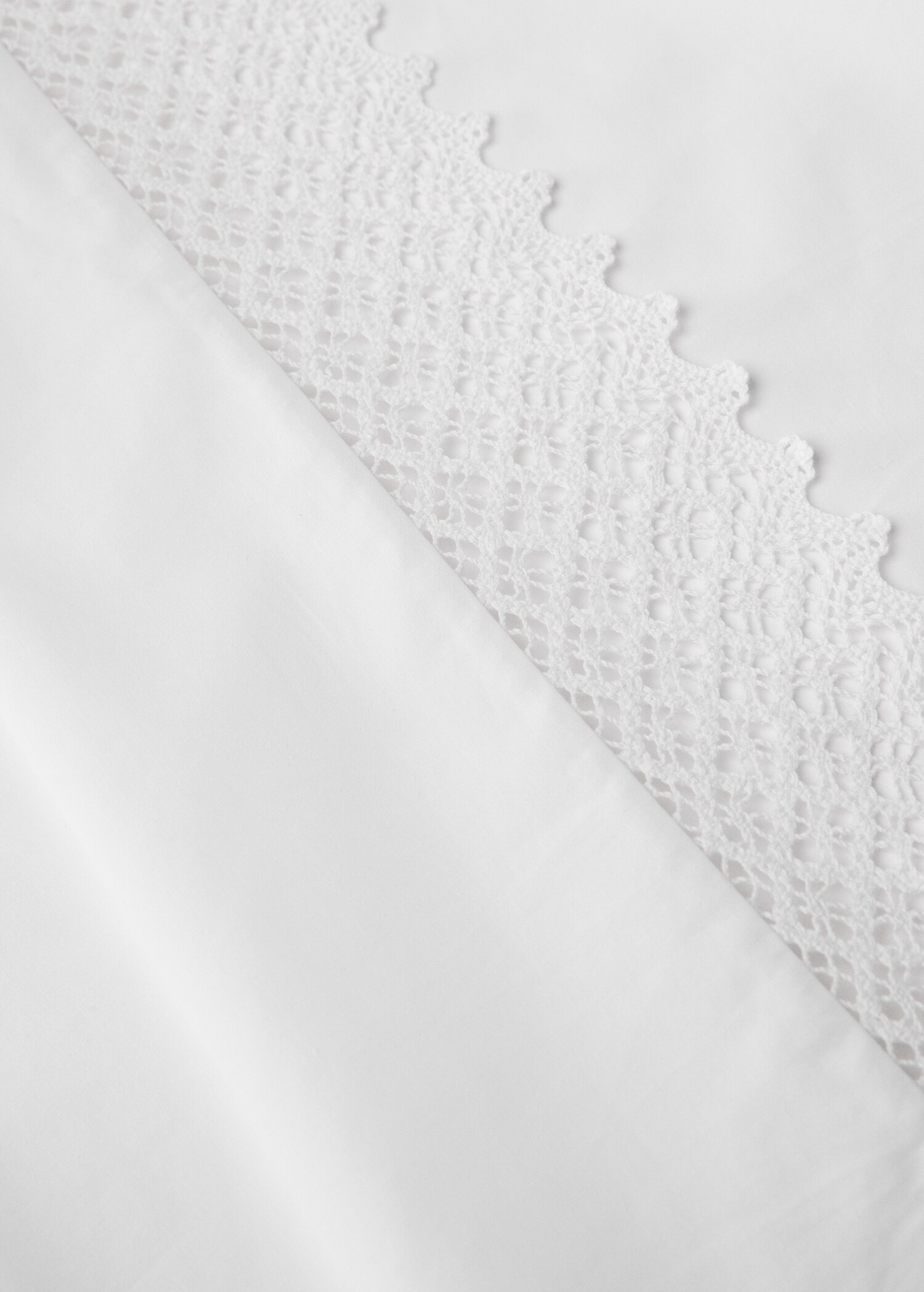 Drap plat percale de coton dentelle lit 150/160 cm - Détail de l'article 2