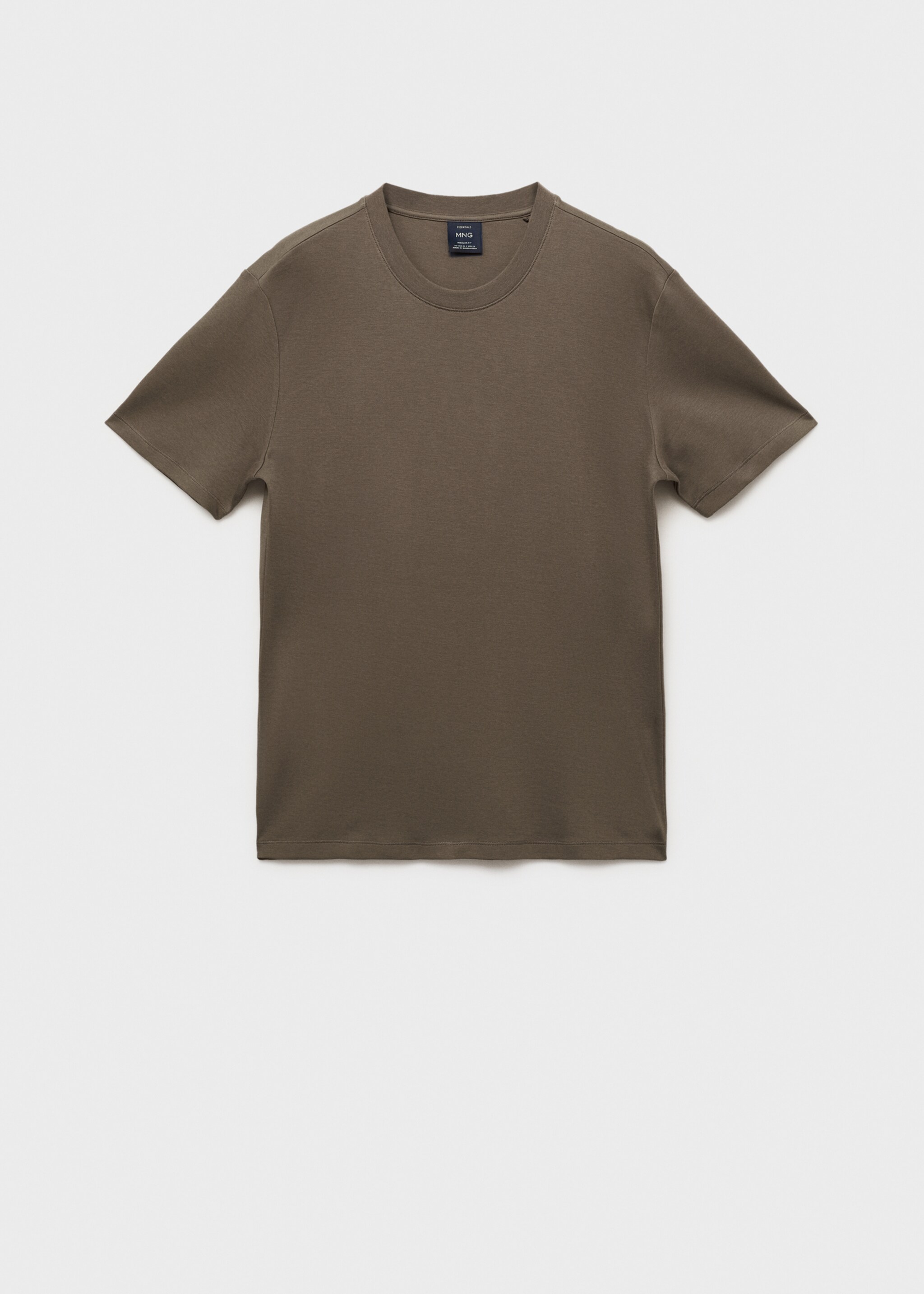 Medium weight regular fit T-shirt - Article sans modèle, Marron moyen. Ref: 17061279-00.