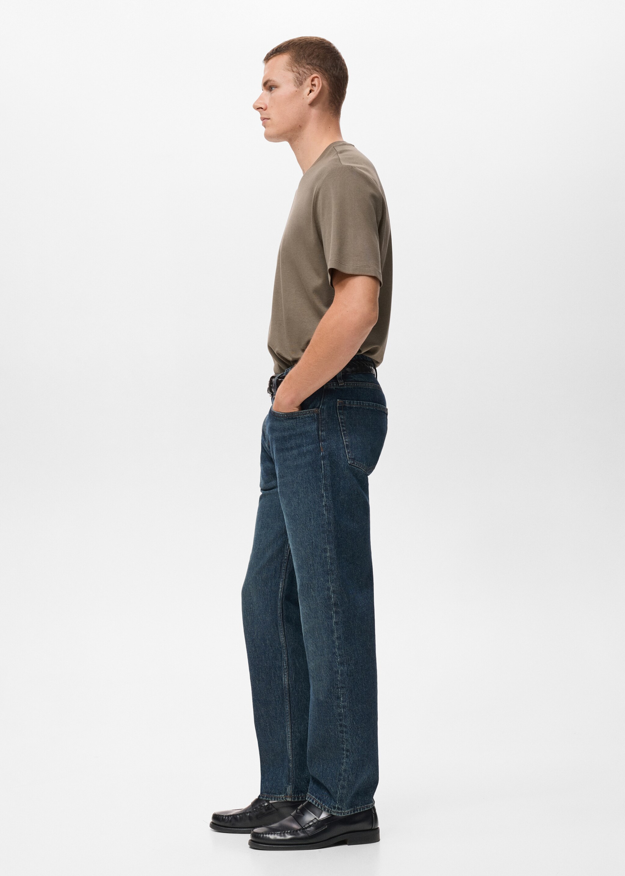Medium weight regular fit T-shirt - Détail de l'article 2, Marron moyen. Ref: 17061279-00.