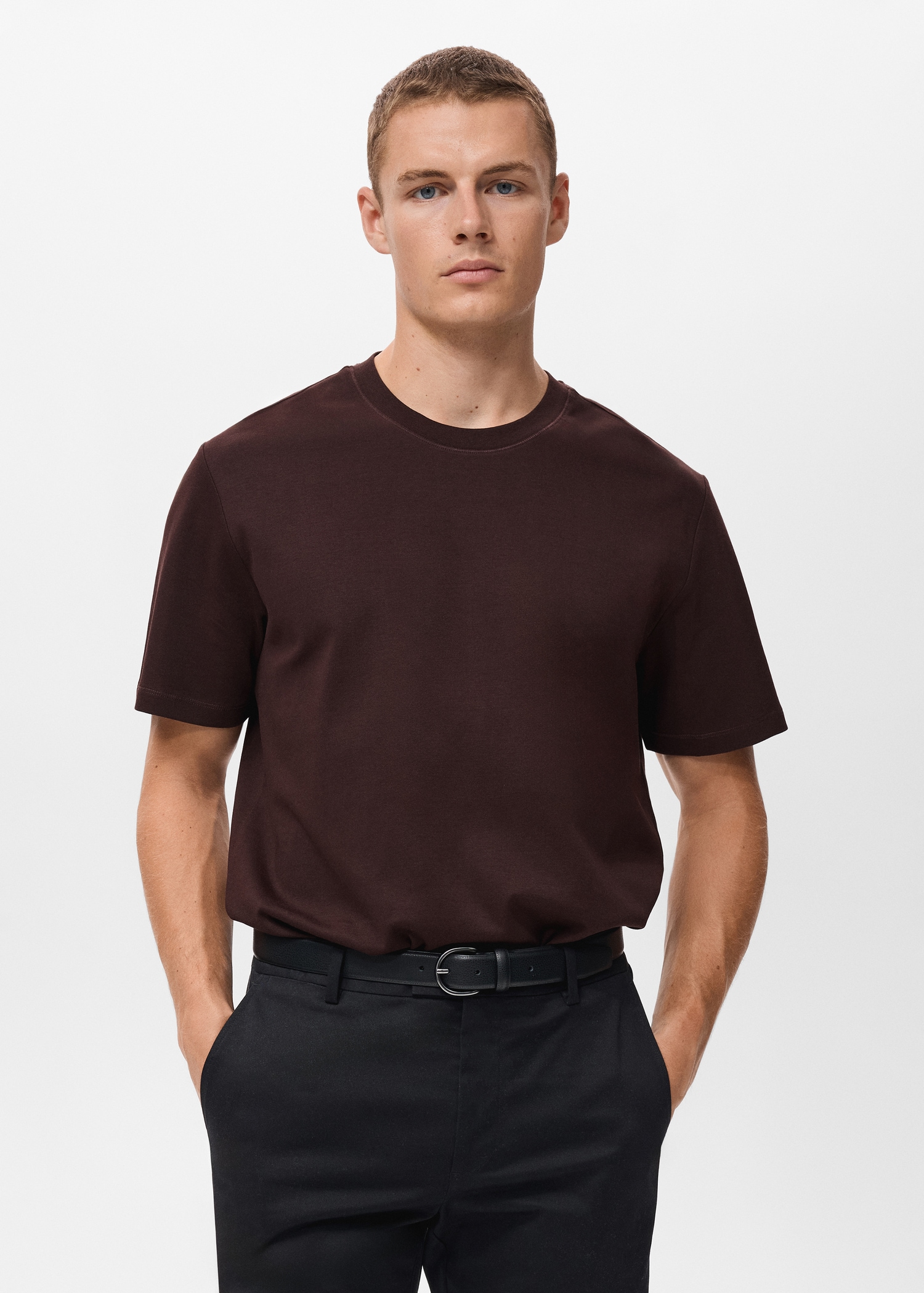 T-shirt regular fit de peso médio - Plano médio