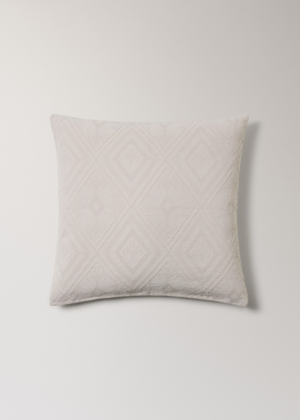 Cotton jacquard rhombus cushion cover 60x60 cm
