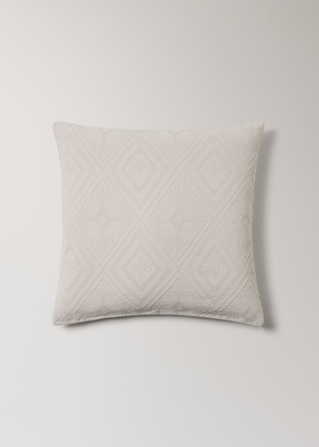 Cotton jacquard rhombus cushion cover 60x60 cm