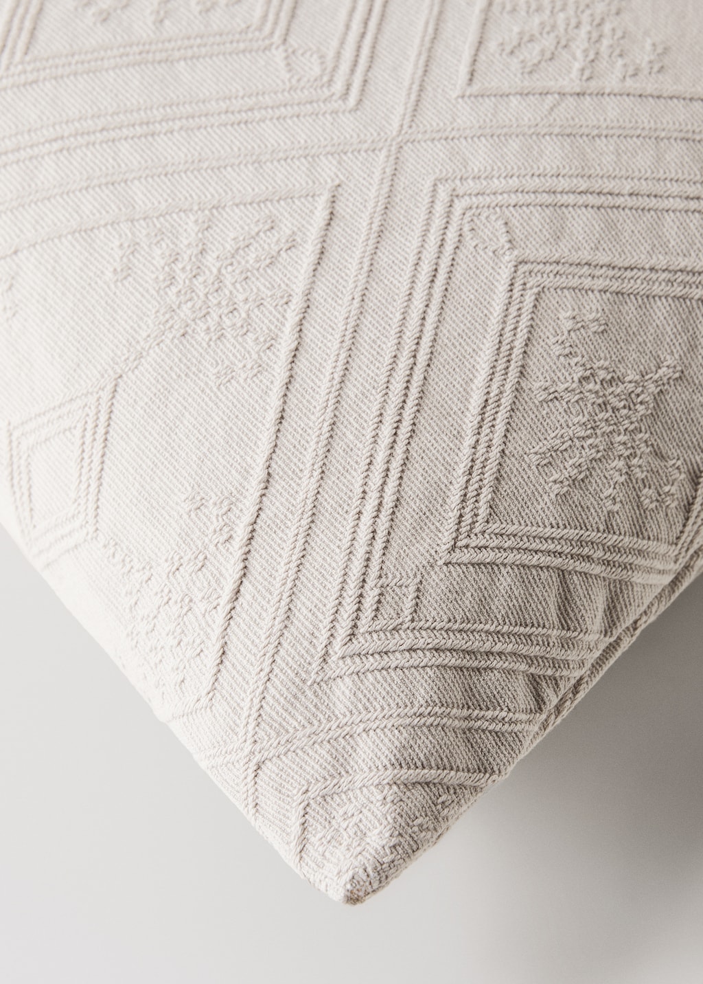 Cotton jacquard rhombus cushion cover 60x60 cm