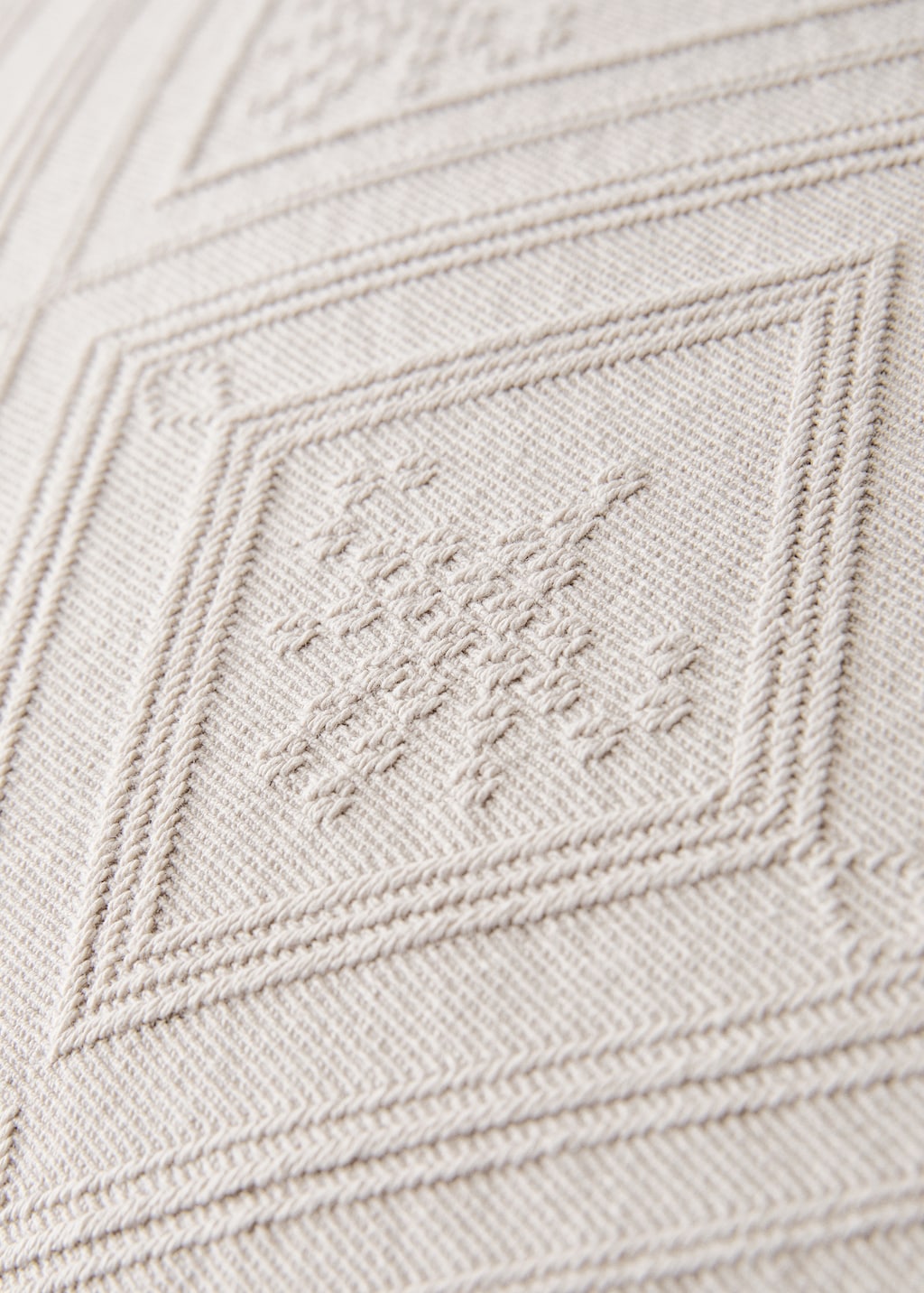 Cotton jacquard rhombus cushion cover 60x60 cm